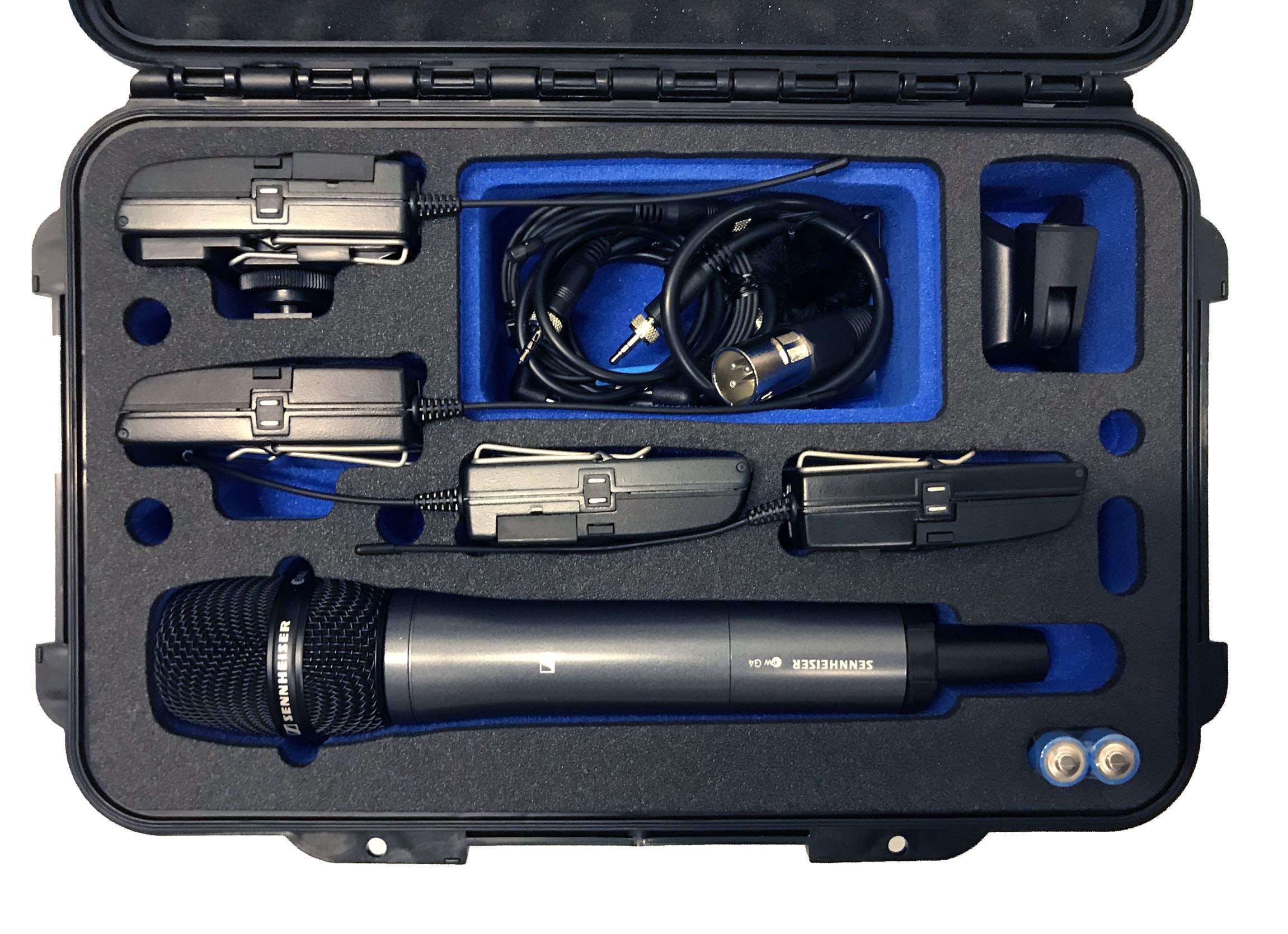Custodia per Sennheiser Evolution Wireless serie G4 - Sennheiser EW G4 - Ampio spazio per gli accessori, ad esempio 4 trasmettitori tascabili, cavi e altro ancora.