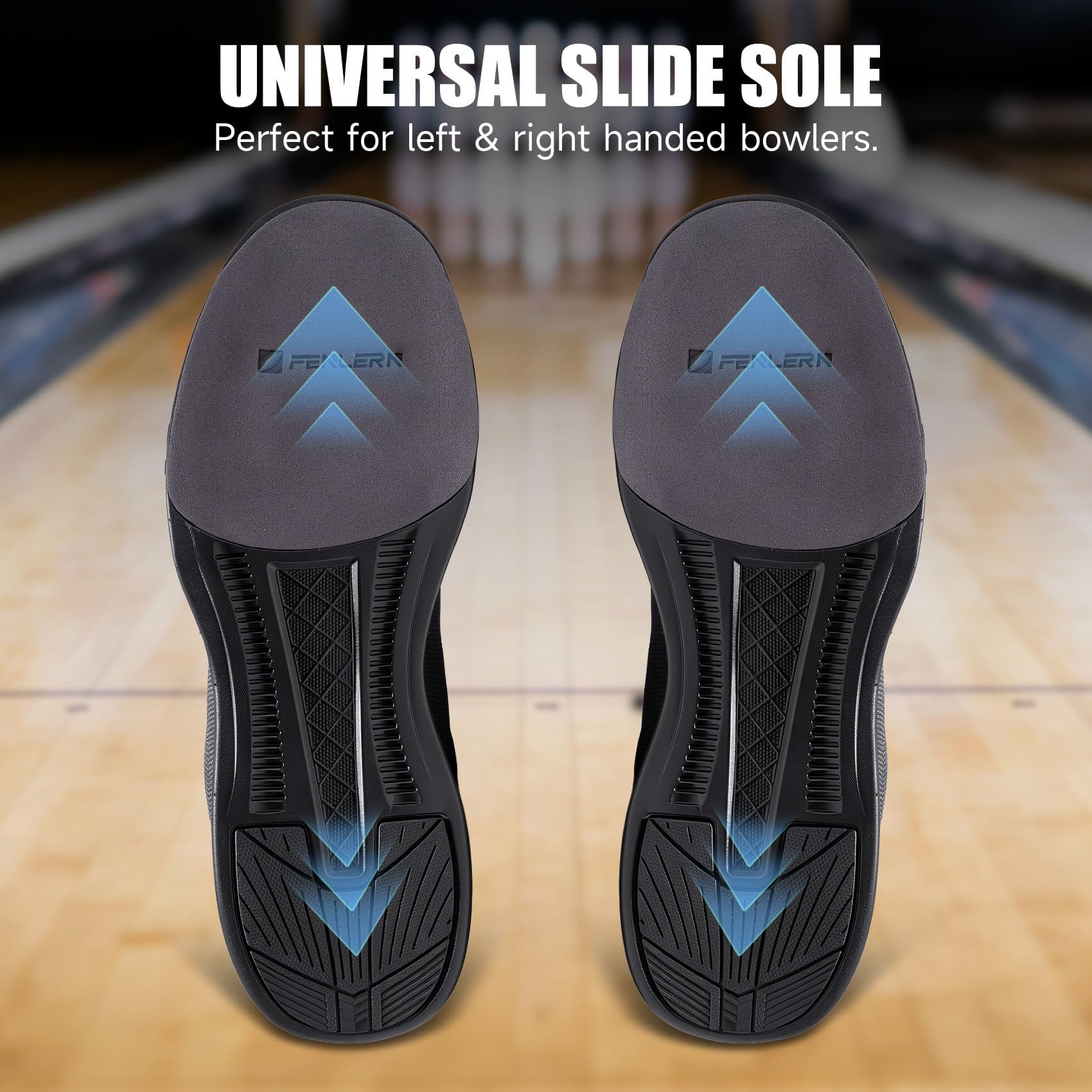 Bowlingschuhe für Herren, universelle Gleitsohle, für Links- oder Rechtshänder, ideal für Bowlingübungen und Ligaspiele