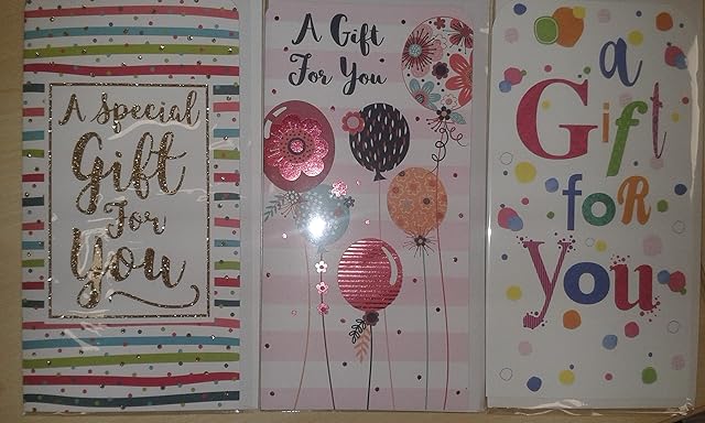 Pack of 6 Money Wallets for Cash Voucher Gifts in 3 Designs Multipack