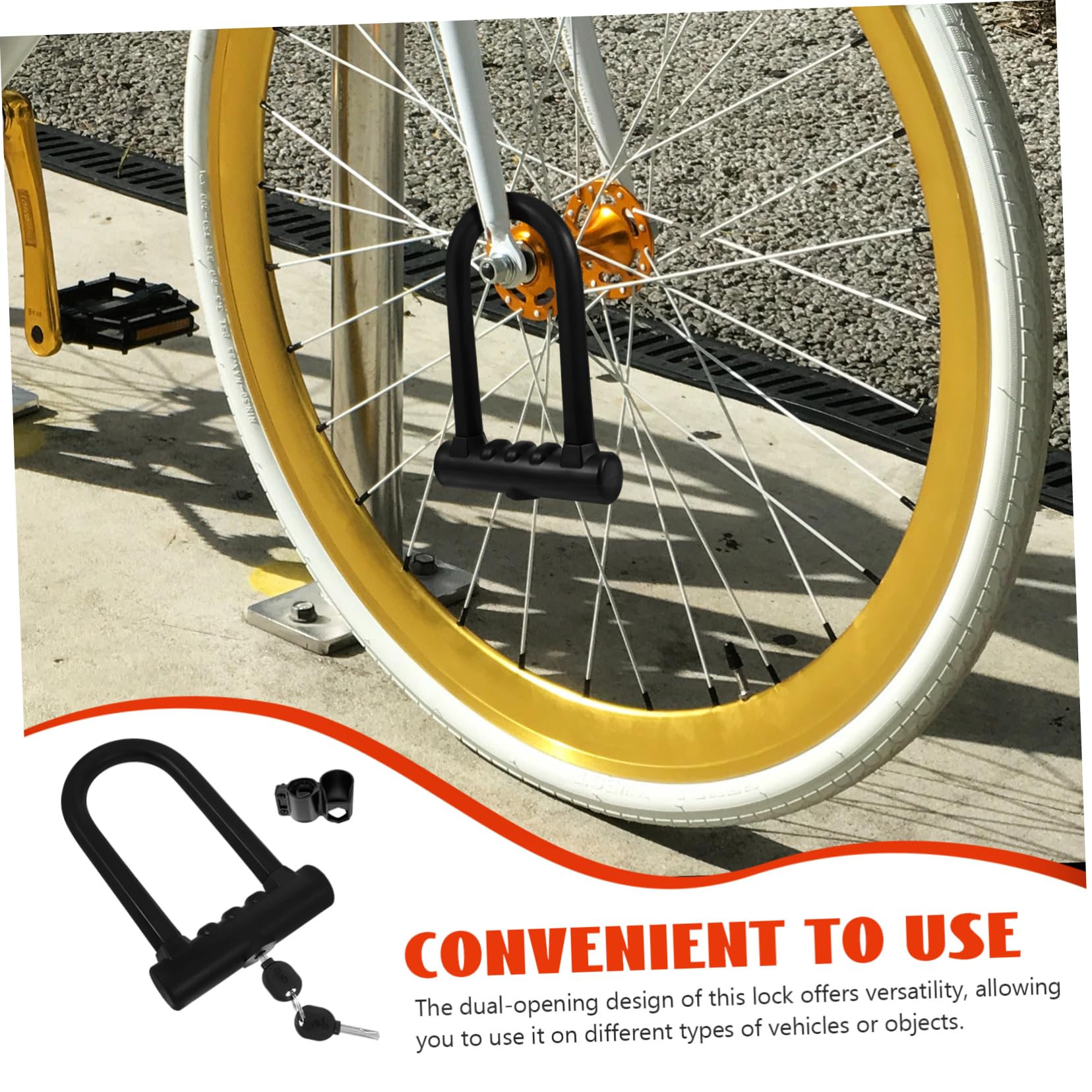 Lucchetto Per Bicicletta u Resistente All Usura in e Silicone Portatile Da Usare Per Sicurezza Della