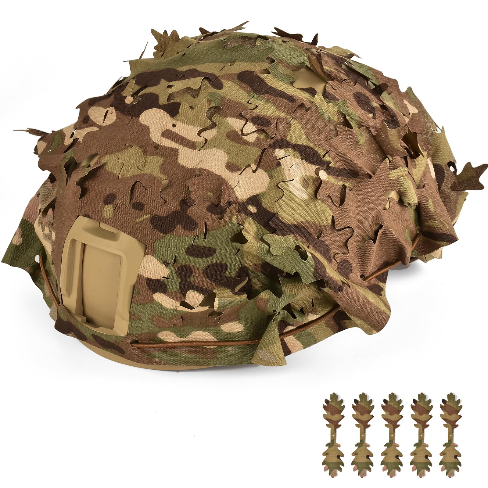Gexmil Helmet Cover Tactical Helmet Cover Airsoft Camo CamouflageTactical Military Gear Combat Fast Helmet Cover Size M/L, CP woodland