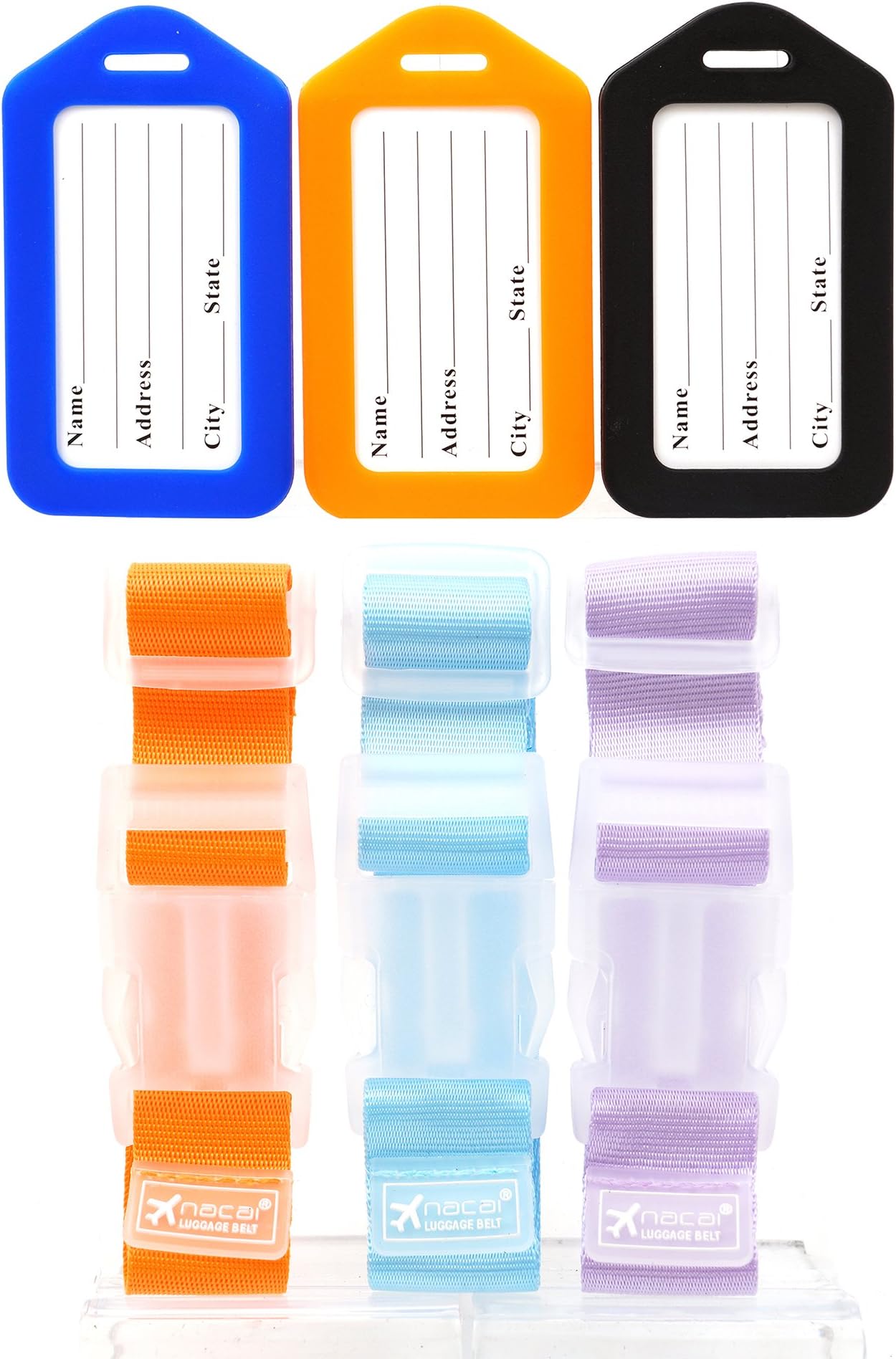 Luggage Straps +Luggage tag / (Value 6 pcs combination)