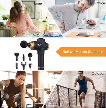 himaly Massage Gun Deep Tissue, Muscle Massage Gun with 30 Speeds | 6 Heads , Powerful Percussion Massage Gun, Electric Handheld Deep Tissue Muscle Massager for Body, Neck and Shoulder