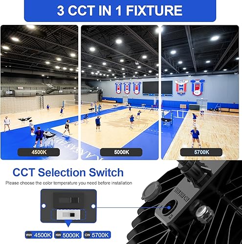 Miniatura 5 de BBESTLED Luces LED de alta bahía 240 W 200 W 150 W ajustables, 33,600LM 140LMW Luces LED de tienda de alta bahía 3000 K 4000 K 5000 K CCT