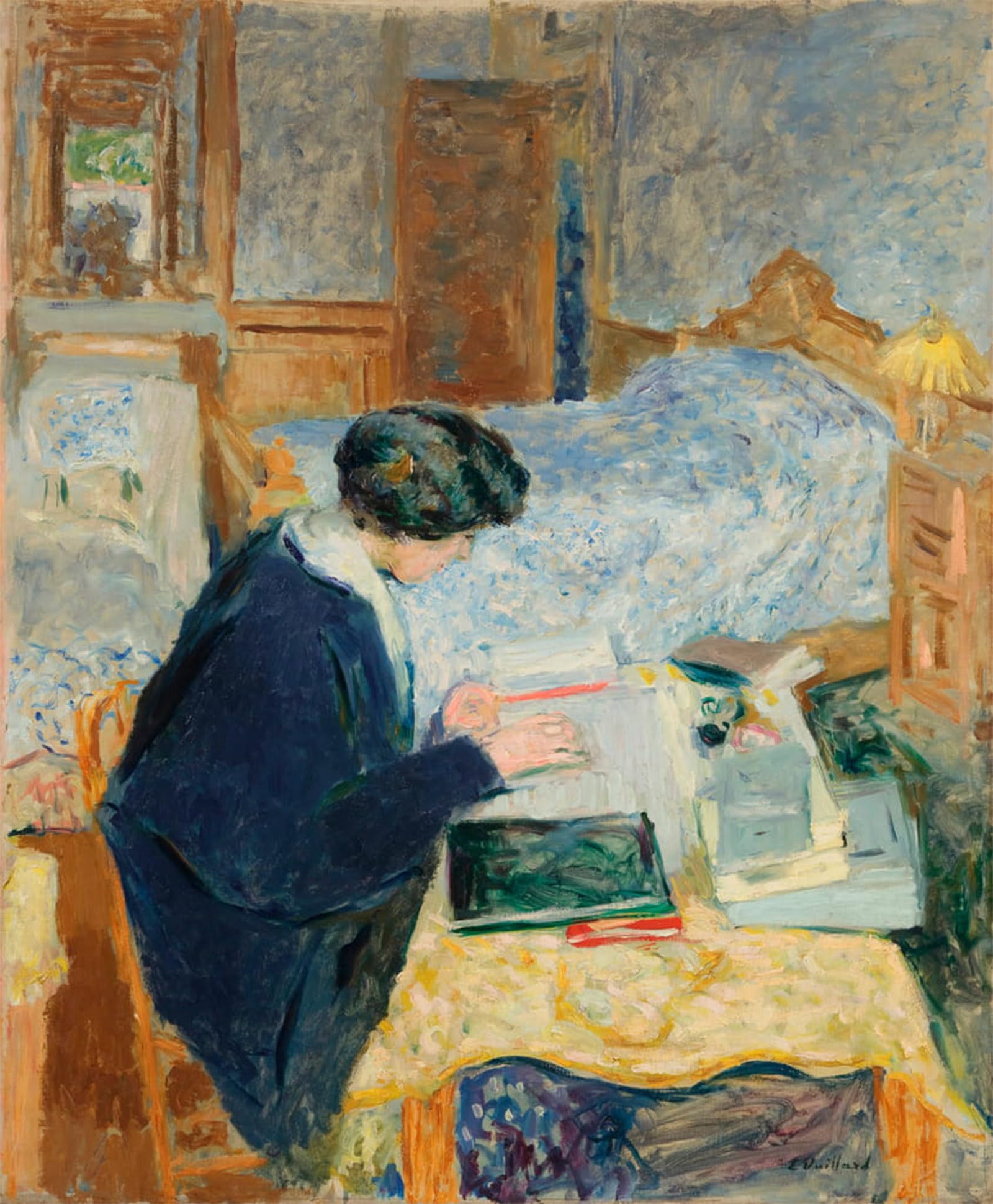 SERENDIPITP Vintage Picture Print on Canvas Wall Art Poster Lucy Hessel Reading Painting by Edouard Vuillard by Edouard Vuillard Artwork Print Poster for Wall Decor 60x90cm