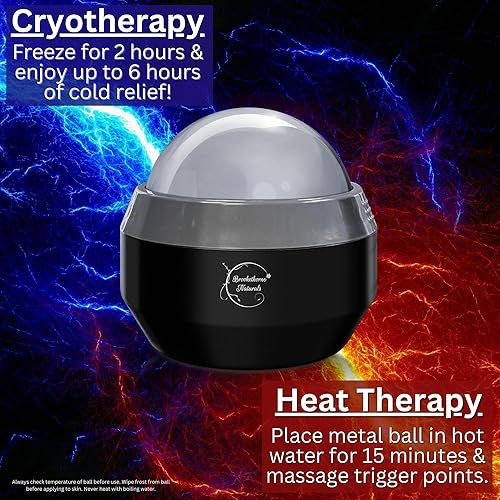 Miniatura 4 de Brookethorne Naturals Rodillo de bola de masaje Cryoglide - Masajeador de bolas de hielo de crioterapia para terapia de frío. Recuperación, punto de