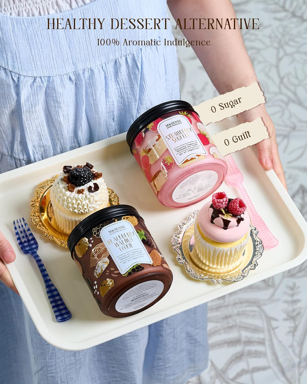 M&SENSE Christmas Candles Cinnamon Apple Scented, Soy Wax 11.6oz 70 Hours Long Lasting Burn, Holiday Candle for Kitchen Dining Room Fall Decor, Winter Relaxing Gifts for Women - Image 8