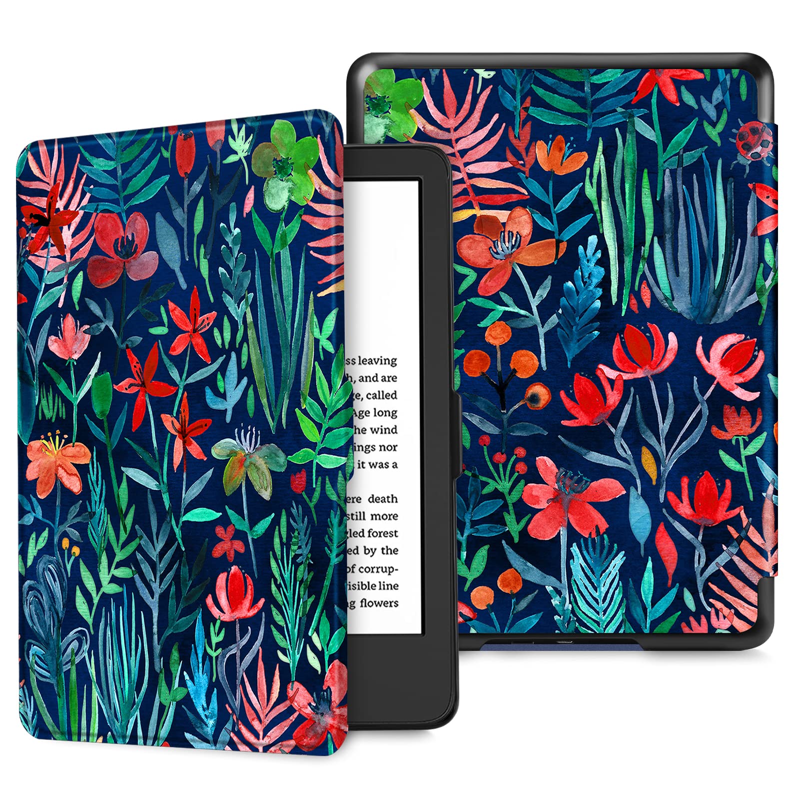 Fintie Slimshell Case for 6" All-New Kindle (11th Generation, 2022 Release)- Lightweight PU Leather Cover with Auto Sleep/Wake for Kindle 2022 e-Reader (NOT fit Kindle Paperwhite), Jungle Night-image-8