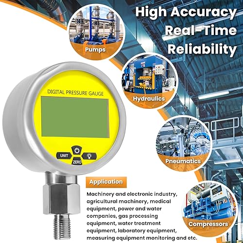 Miniatura 3 de Manómetro de presión hidráulica digital de 10000PSI Sensor de presión Manómetro con conector NPT de 14 de pulgada Base Entrada 700BAR70Mpa 3.15"