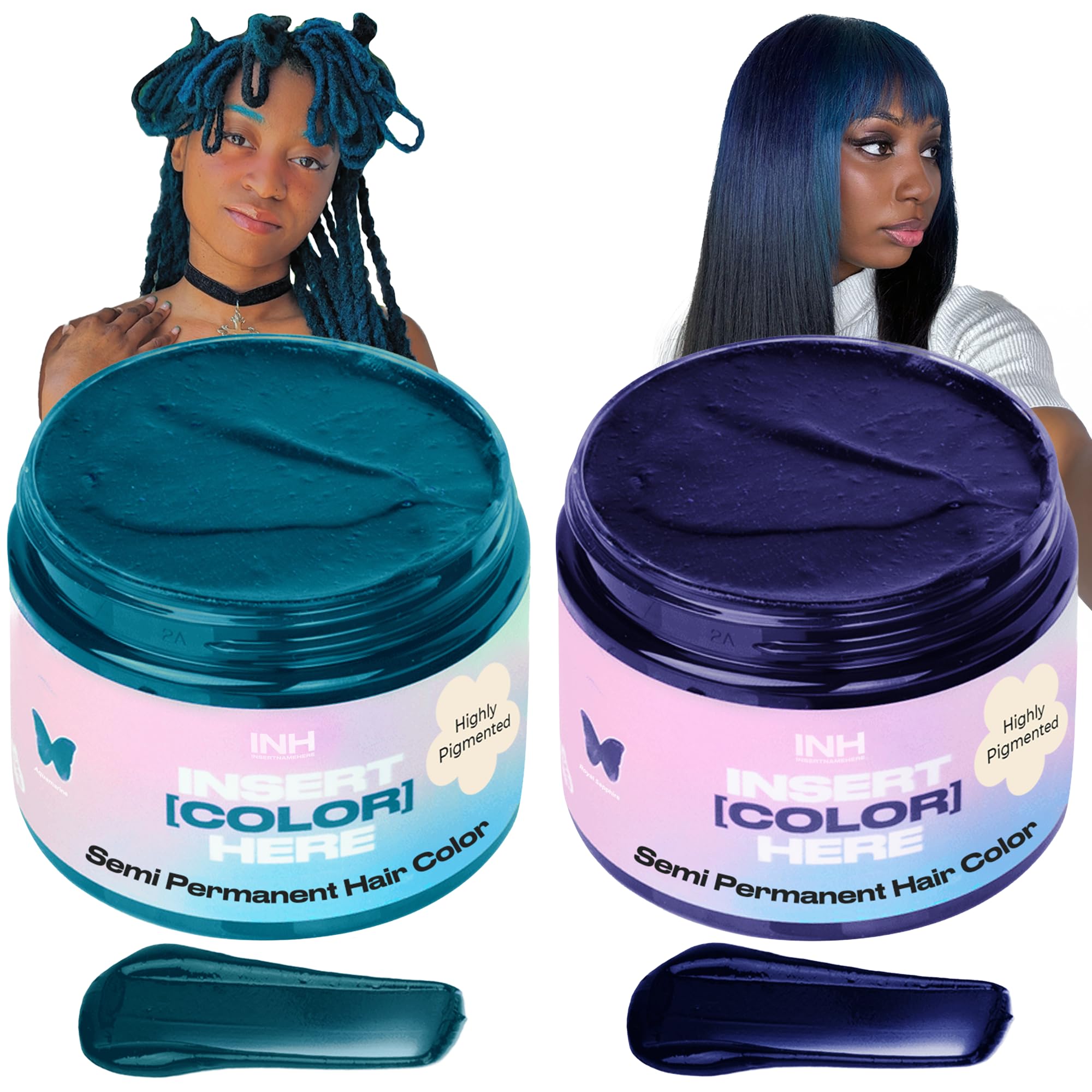 Amazon.com : INH Hair Dye Set - Aquamarine Blue Green & Royal