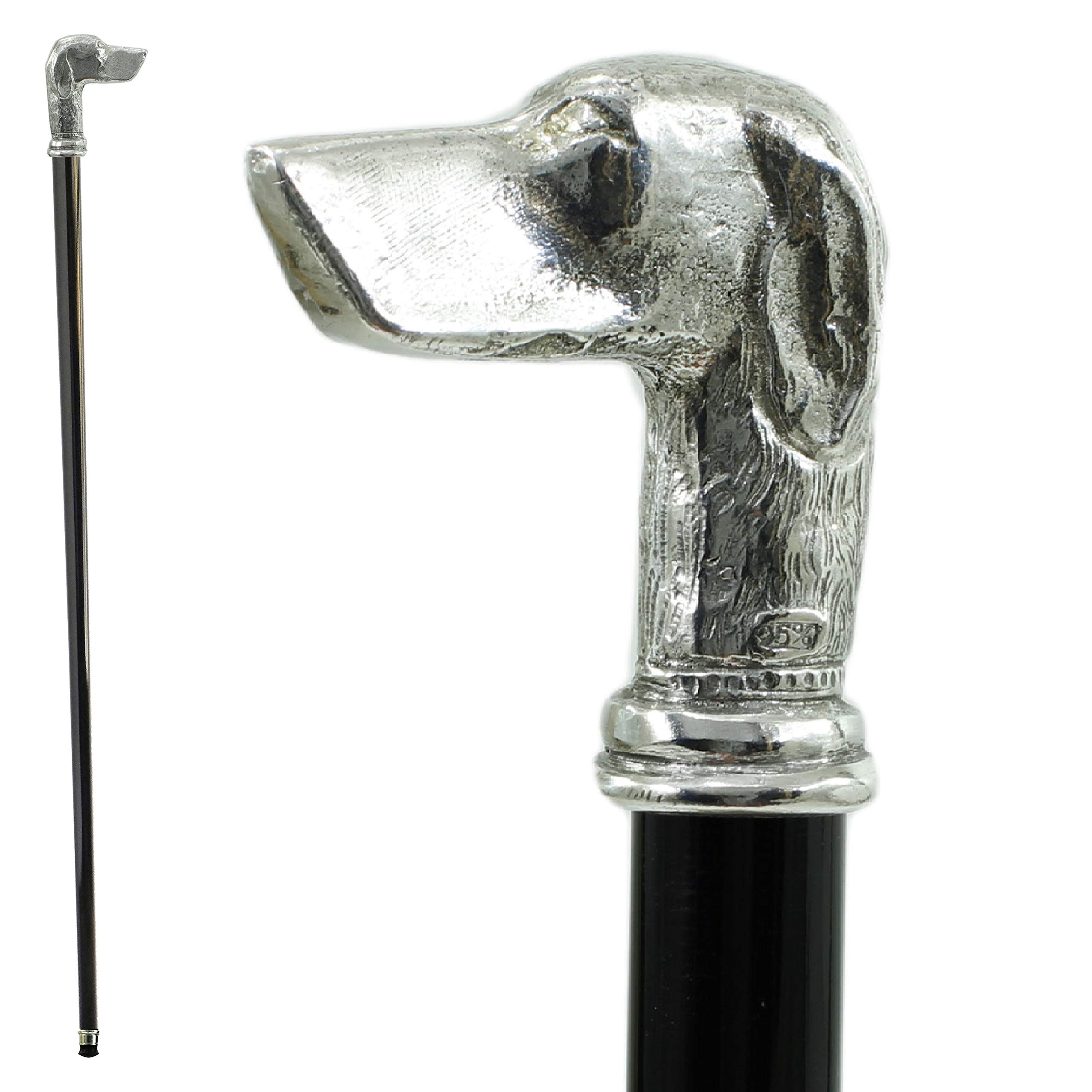 Bastón de paseo, perro puntero, personalizable en color, longitud y punta, (palisandro (P))