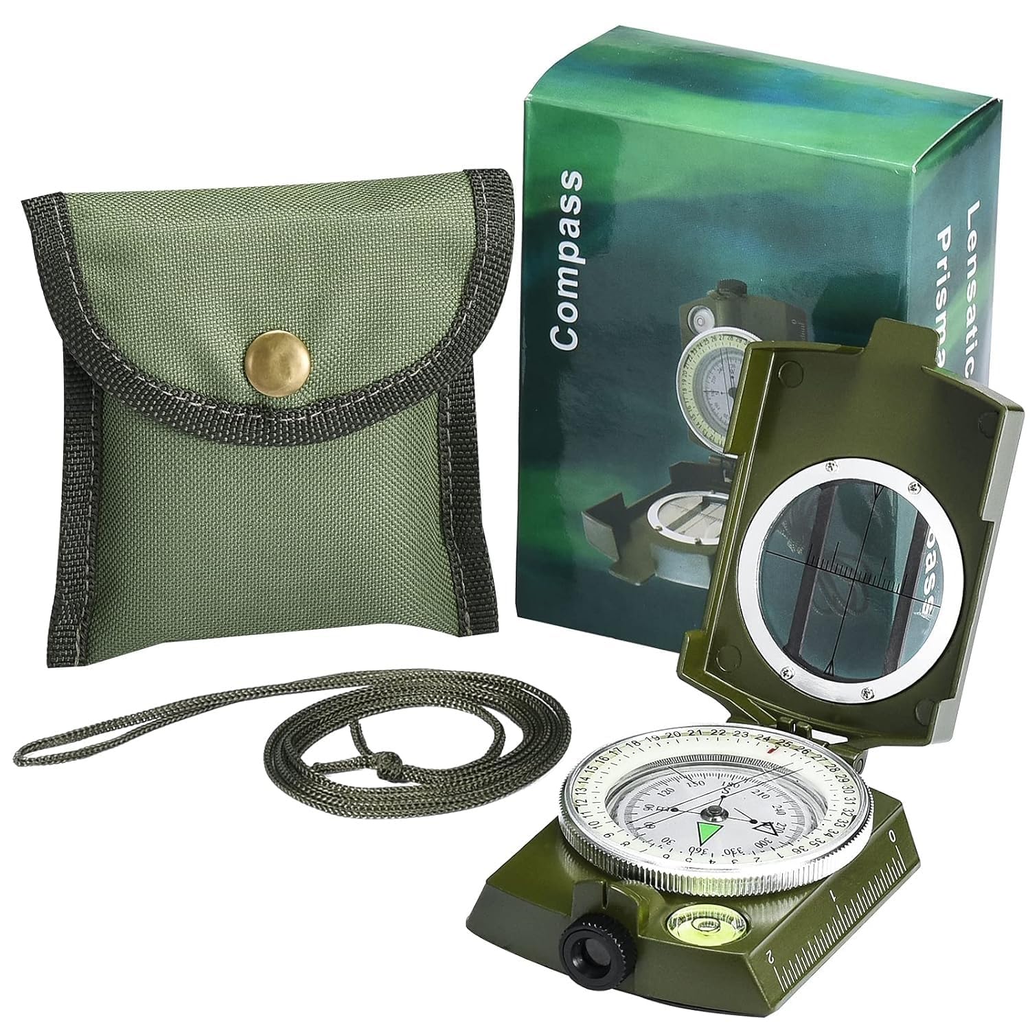 Royals Professional Multifunction Military Army Metal Sighting High Accuracy Waterproof Compass (Green)-image-14
