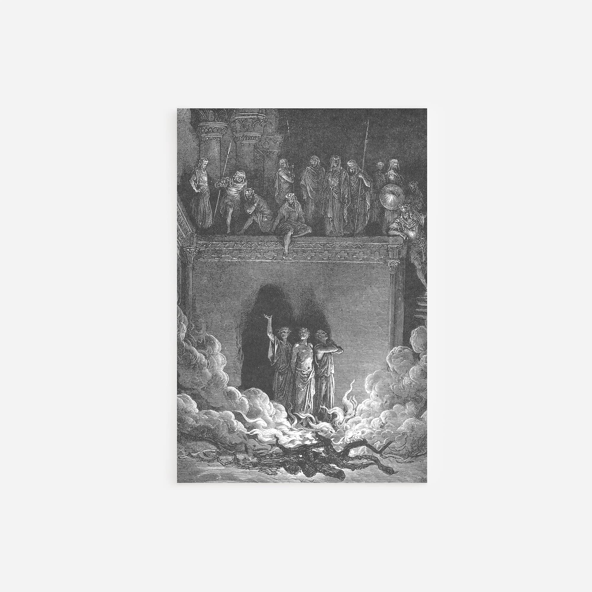 Lustre Paper - Gustave Dore - Shadrach Meshach and Abednego in The Furnace (1866) Poster Painting Etching Drawing Woodcut Art Print - Size: 18 x 12 Inches