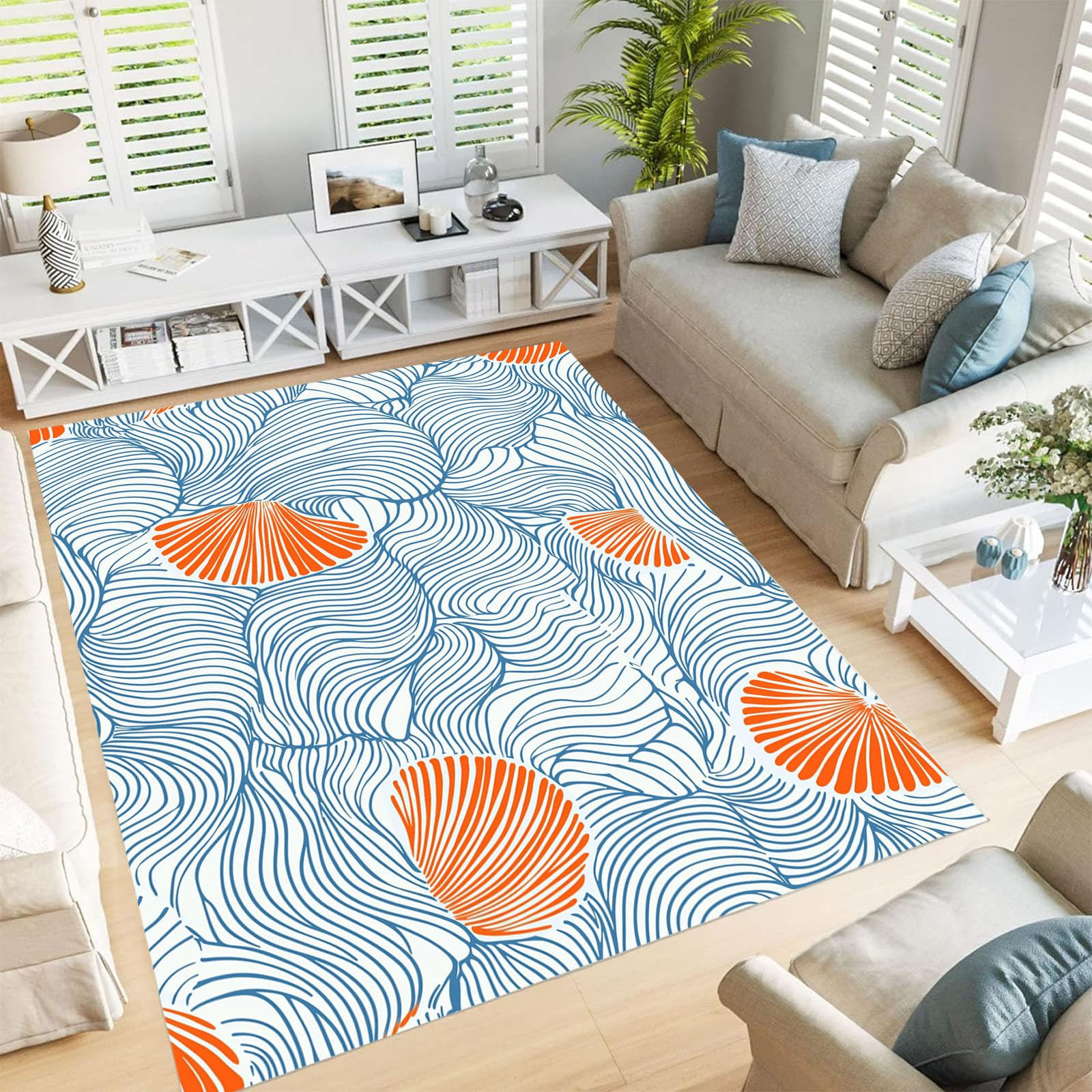Coquillages 180x270cm tapis moquette chambre à coucher doux