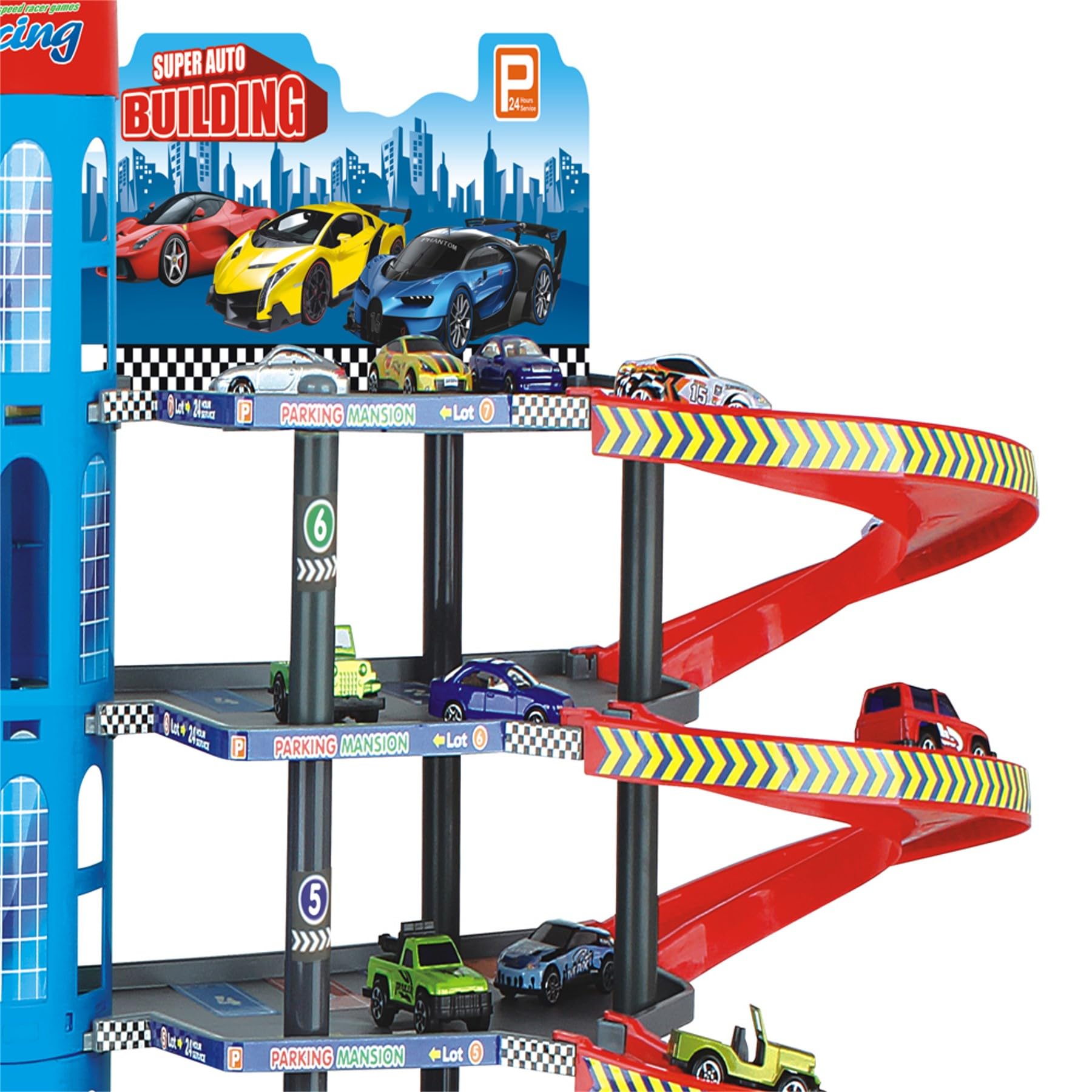 Kit de jeu avec voitures et de nombreux accessoires pour enfants - Garage jouet au choix (garage XXL avec 10 voitures de jeu)