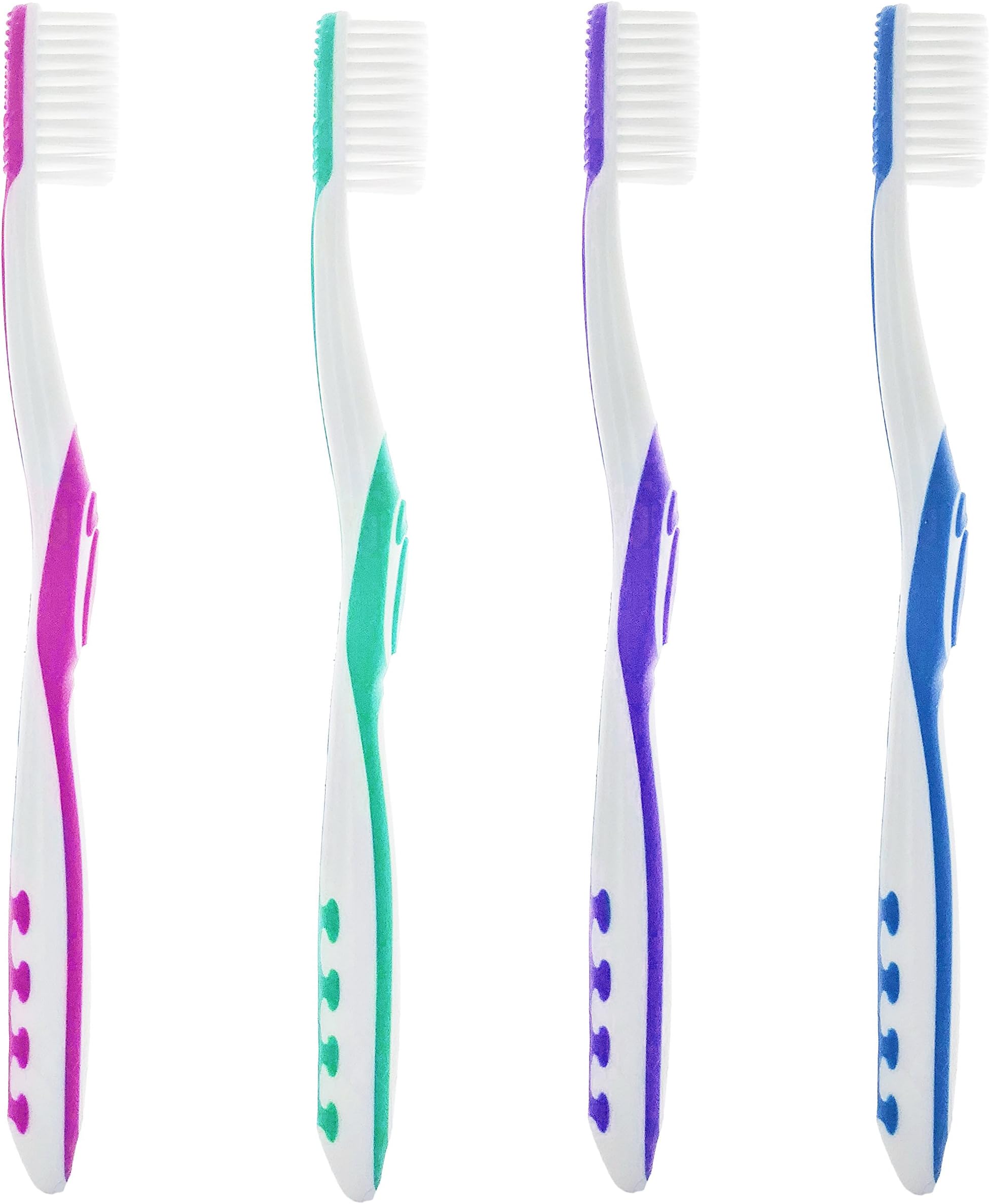 Sponsored Ad - Super Soft, Tapered Bristle Toothbrush with Tongue Cleaner Assorted Colors - (4 Count)