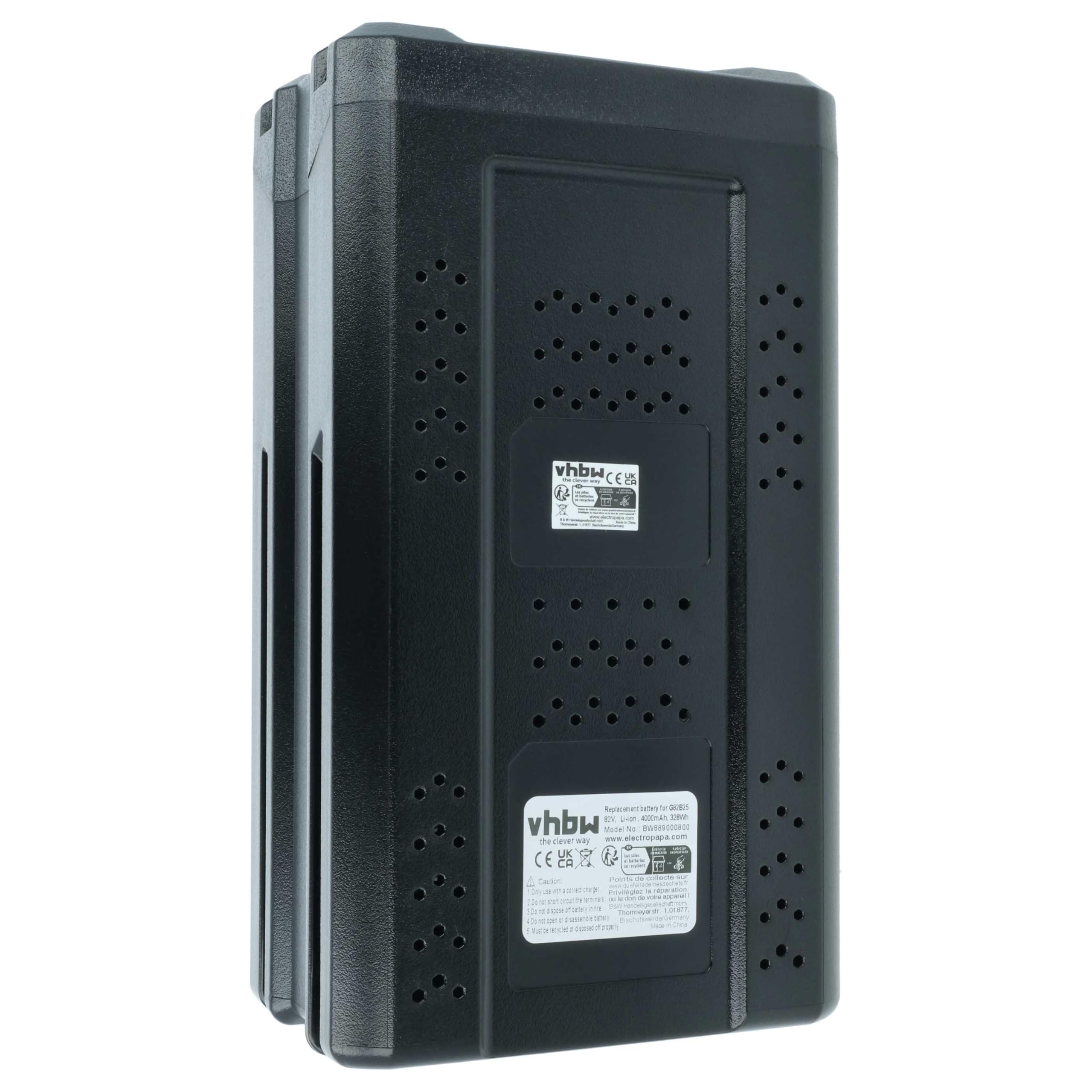 vhbw Batería Compatible con Greenworks 82T16, 82V GB500, G82LM51SP, GC82BC, GC82CS, GC82LM46 cortacésped Herramienta de jardín 4000mAh 82V Li-Ion