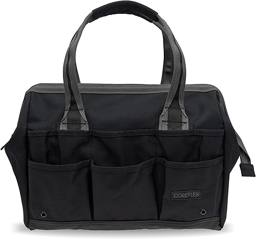 Miniatura 5 de Coreflex Bolsa de herramientas de boca ancha de 14 pulgadas, bolsa de engranajes, múltiples propósitos para fontaneros, electricistas, manitas,