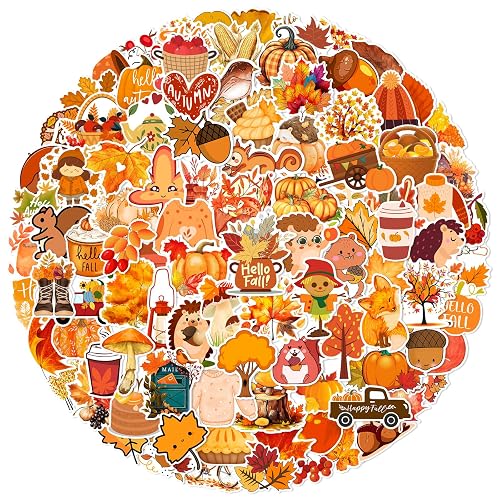 XZENTIRA 101 PCS Fall Stickers, Cute Autumn Thanksgiving Style Stickers
