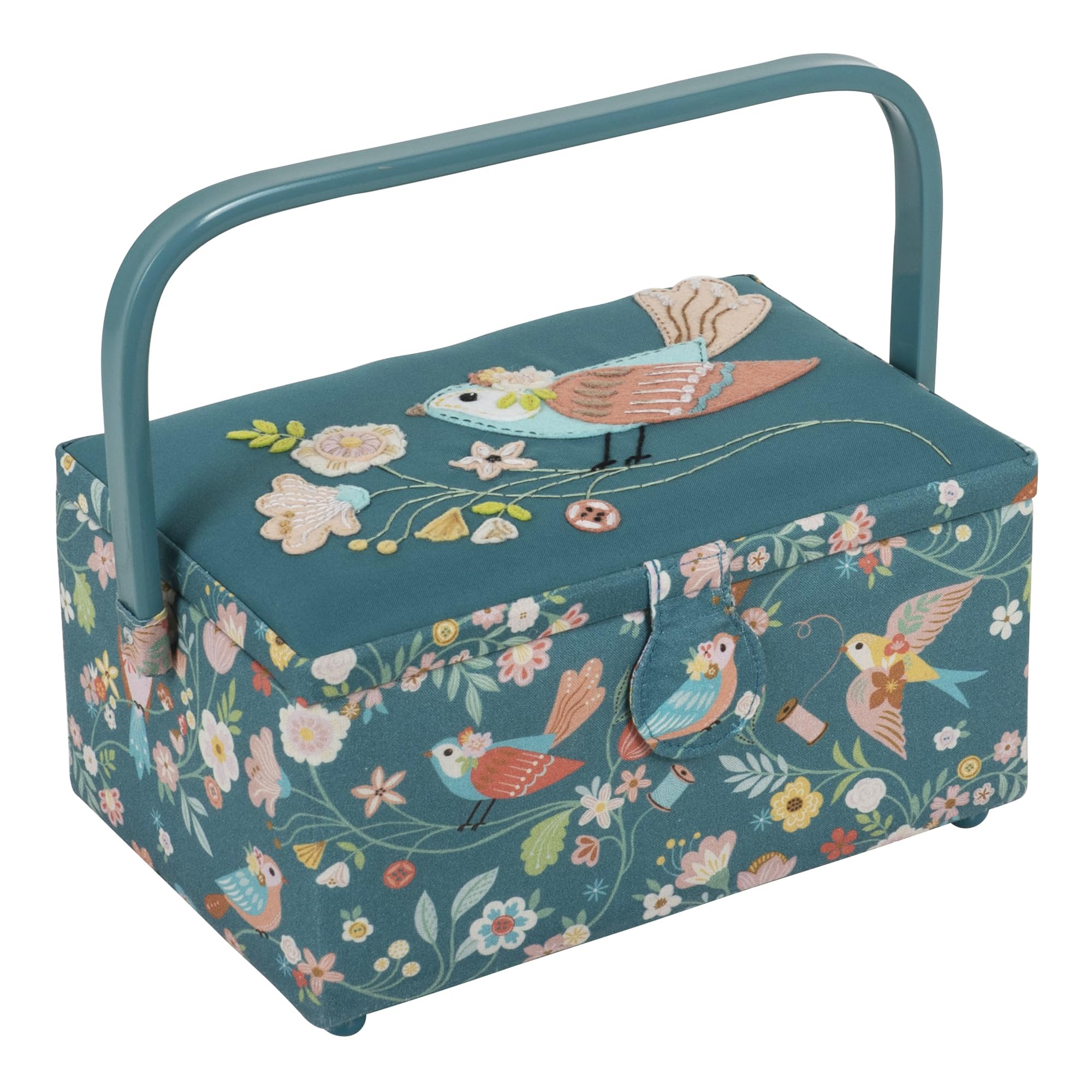 Hobby Gift Medium Sewing Craft Hobby Storage Box, Rectangle, Appliqué, Bird Aviary