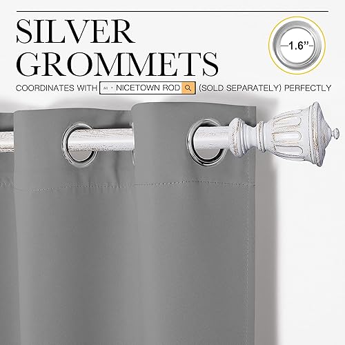 Miniatura 3 de NICETOWN - Paneles de cortinas opacas para dormitorio, de microfibra de tres pasos, con aislamiento térmico y ojales sólidos en la parte superior