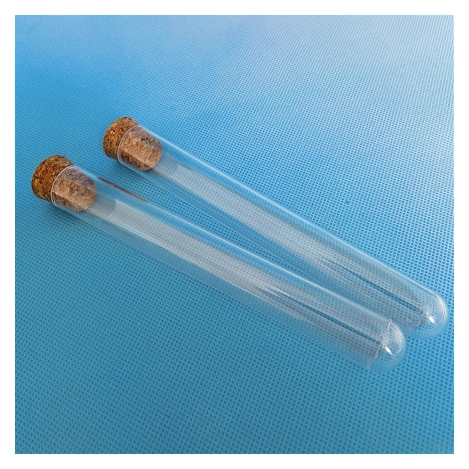 MENGKE 50 Tubos De Ensayo De Plástico Transparente De 20 X 150 Mm Con Tapón De Corcho Y Base En Forma De U For Recuerdos De Boda, Frascos De Especias Con Escala