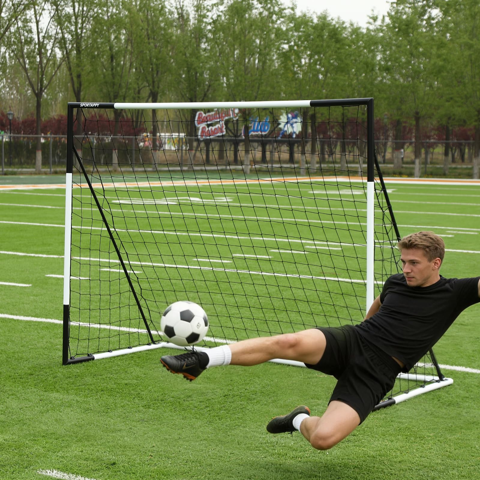 SPORTAPPY Soccer Goal Black White, L