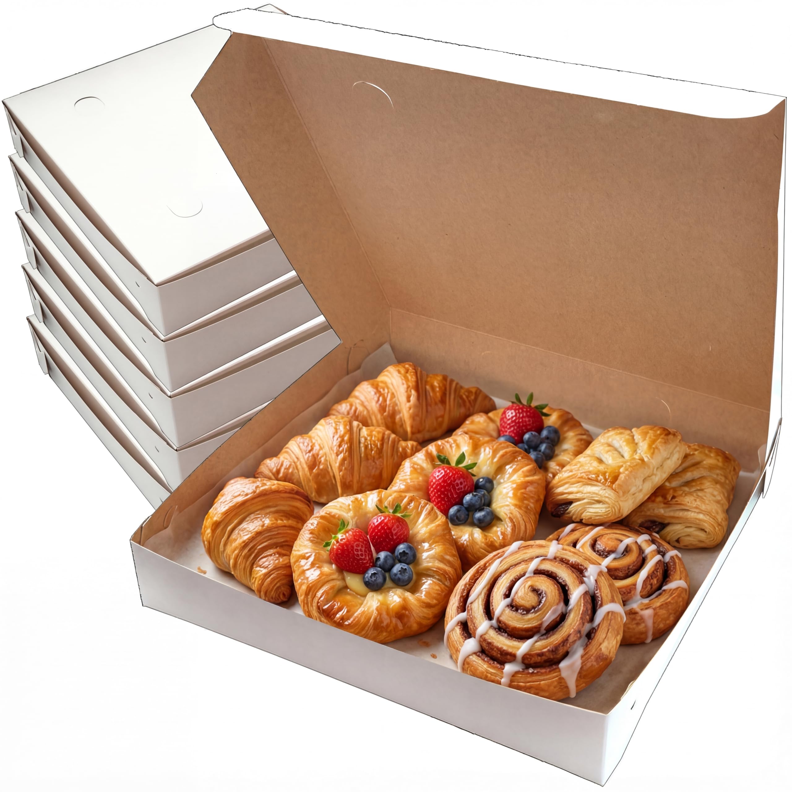 BOARDS+ Extra Thin White Paperboard Boxes 10 x 10 x 1.75 Inches (15 Pack) For Homemade Pizzas, Pastries, Carryouts, Gifts & DIY Projects | Store & Transport Your Work Safely