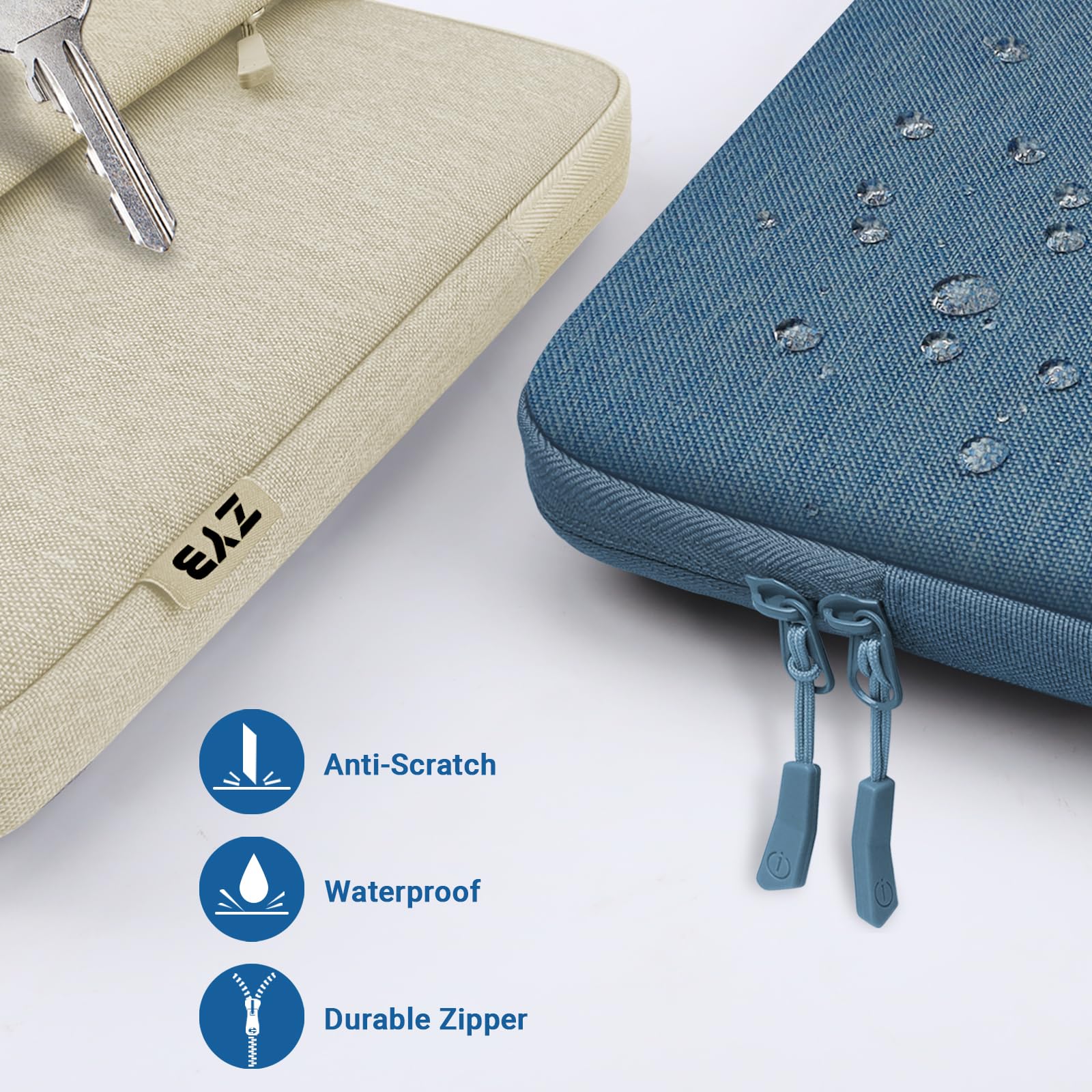 ZYB Custodia PC Portatile 13-13,3 Pollici,Custodia per MacBook Air 13.6 Pollici M4 M3 M2 2025 2024-2022,MacBook Air/Pro 13 M2 M1 2022 2020-2012,2021-2025 MacBook Pro 14 M4 M3 M2 M1 Borsa-Beige