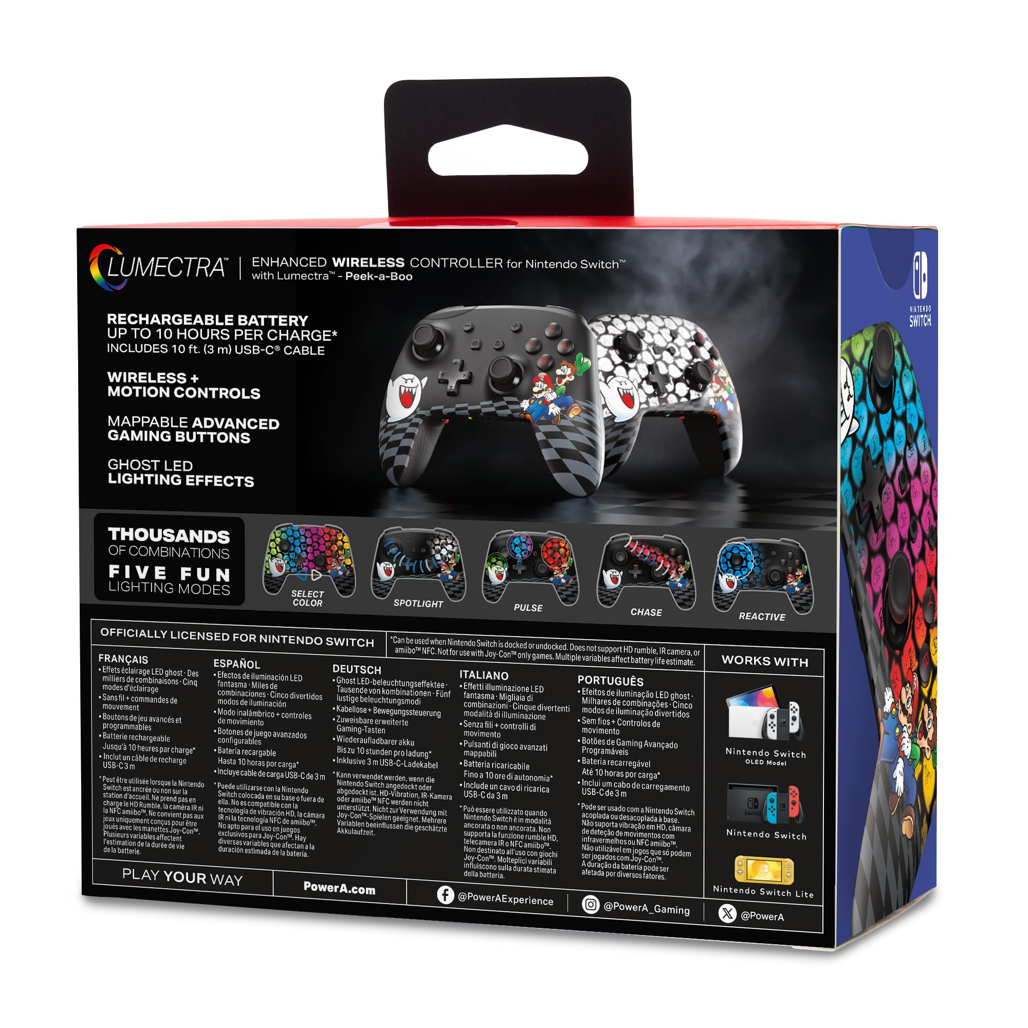 PowerA Enhanced Wireless Controller for Nintendo Switch with Lumectra - Peek-A-Boo