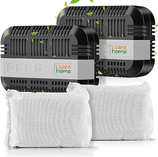 Fridge Deodorizer (2-Pack) With 2 Extra Refillers - Fridge and Freezer Odor Eliminator - Outperforms Baking Soda - Rechargeable Refrigerator Deodorizer – Natural Fridge Odor Absorber (With Refills for Replacement)