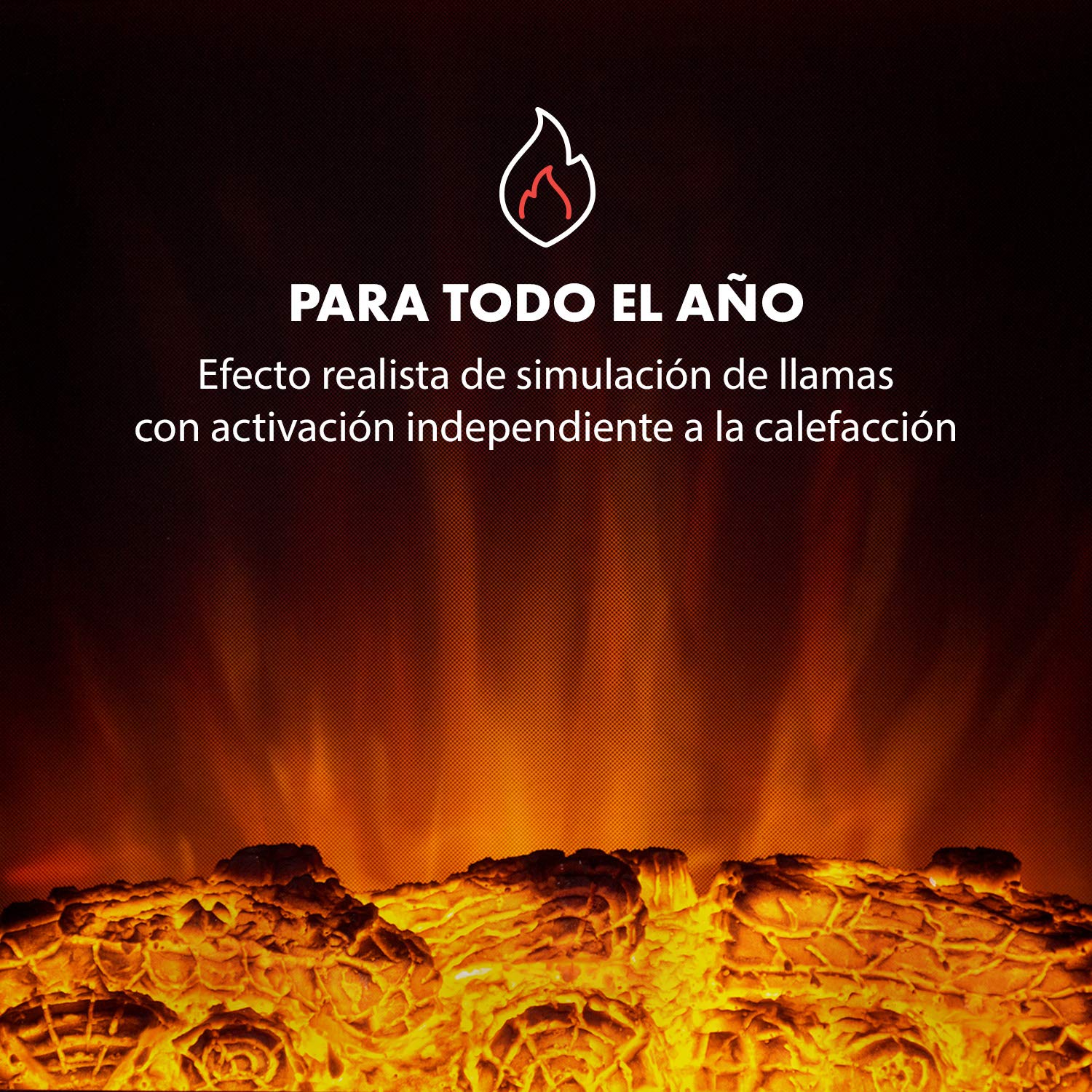 Klarstein Chamonix Chimenea eléctrica Retro Nostalgia con termoventilador (Chimenea de Pared Estrecha 35 cm, 2 Niveles de Calor - 2000W y 1000W, simulación de Llamas) Blanco