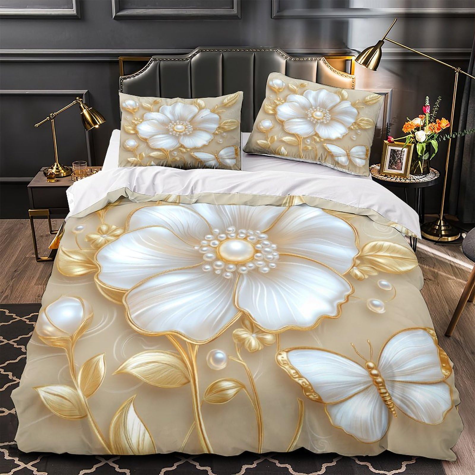 Housse de couette effet 3D élégante et microfibre douce