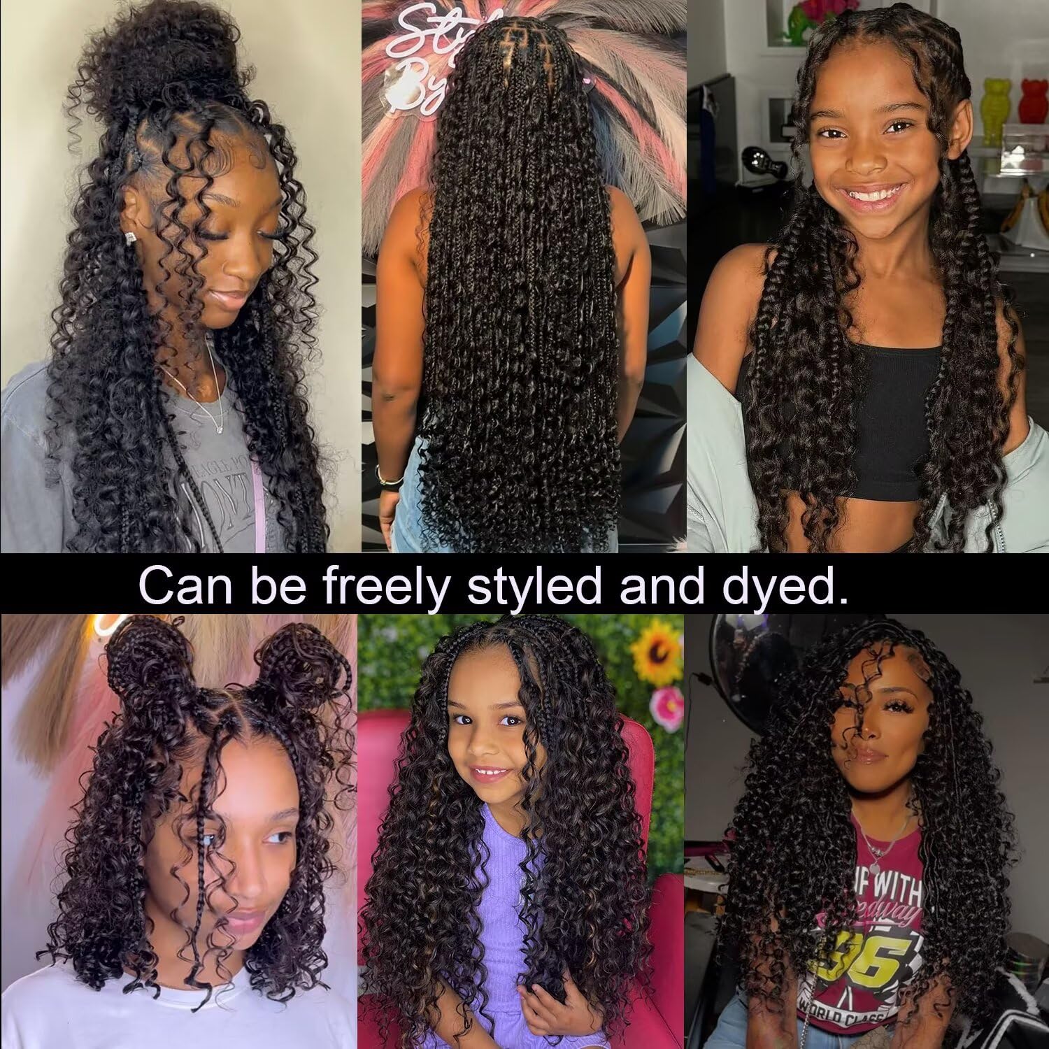 Lemoda Human Hair Braiding Extensions, Burmese Curly Spiral Ends