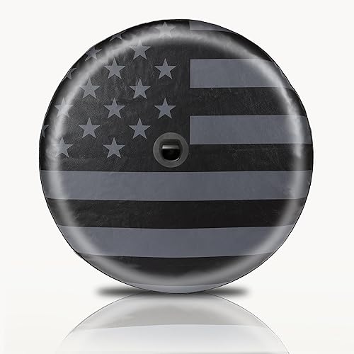 Vista 6 de MOONET Cubierta para neumático con orificio para cámara, para Jeep Wrangler JL con cámara de respaldo, Sport & Sahara (2018-2025), se adapta a