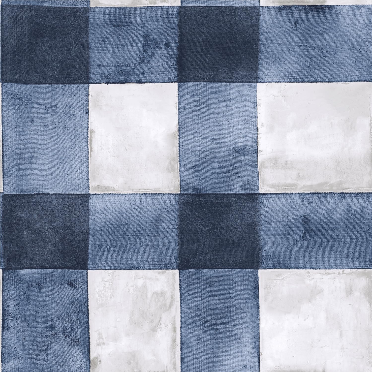 RoomMates RMK11432WP Blue Buffalo Plaid Peel and Stick Wallpaper, Blue, 52.1 x 502.9 cm