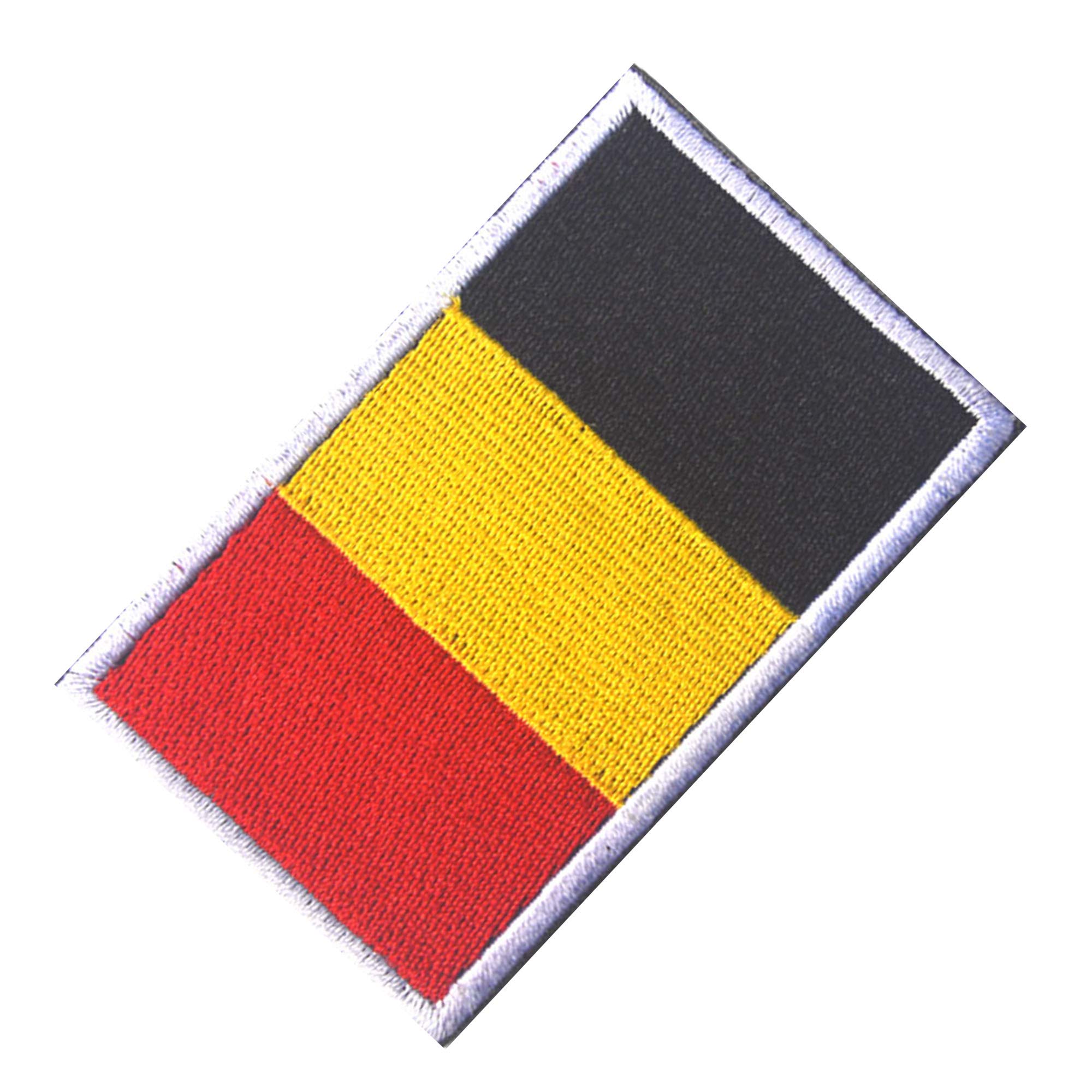 Toppe ricamate tattiche con bandiera del Belgio con supporto a gancio e anello per zaini, abbigliamento, accessori milari