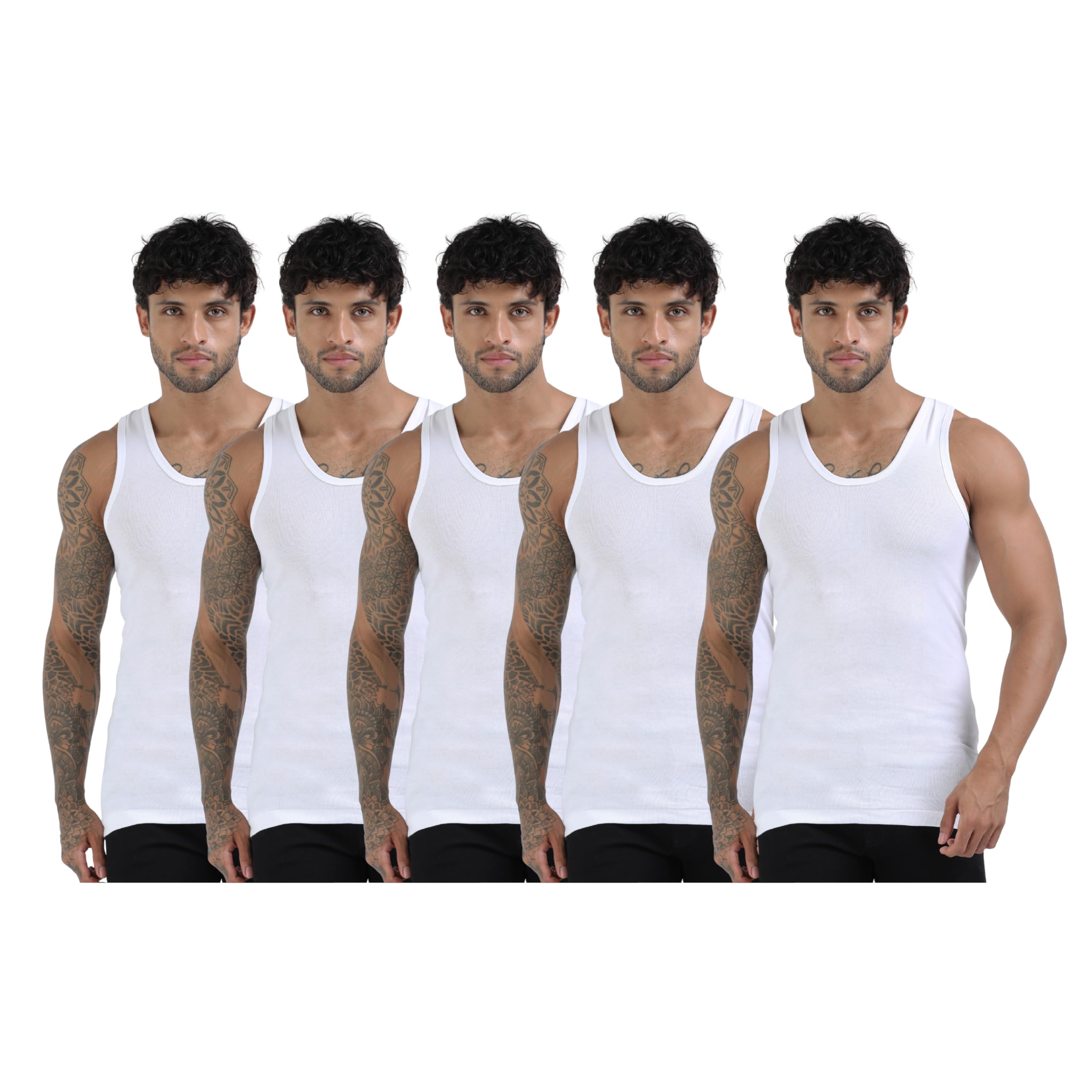 crystal Men's Cotton Rib Sleeveless Vest (Multipack)-picture-23