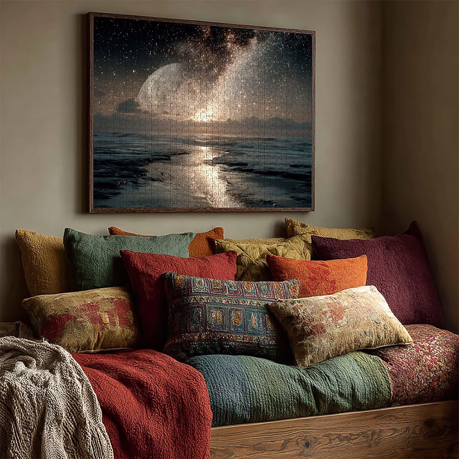 Puzzle Arte con Scatola Cielo Stellato, Onde Puzzle Legno 5000 Pezzi Adulti 156x105cm, Attività di Intrattenimento ad Alta Difficoltà, DIY Classici Gioco, Jigsaw Per Tutta La Famiglia, Regalo, 9-2136