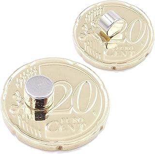 Brudazon | 50 mini magnesów na dyski 6 x 4 mm | N52 najmocniejszy poziom - magnesy neodymowe bardzo mocne | Magnes energetyczny do produkcji modeli, zdjęć, tablic suchych, lodówek, rzemiosła | mały, okrągły i bardzo mocny