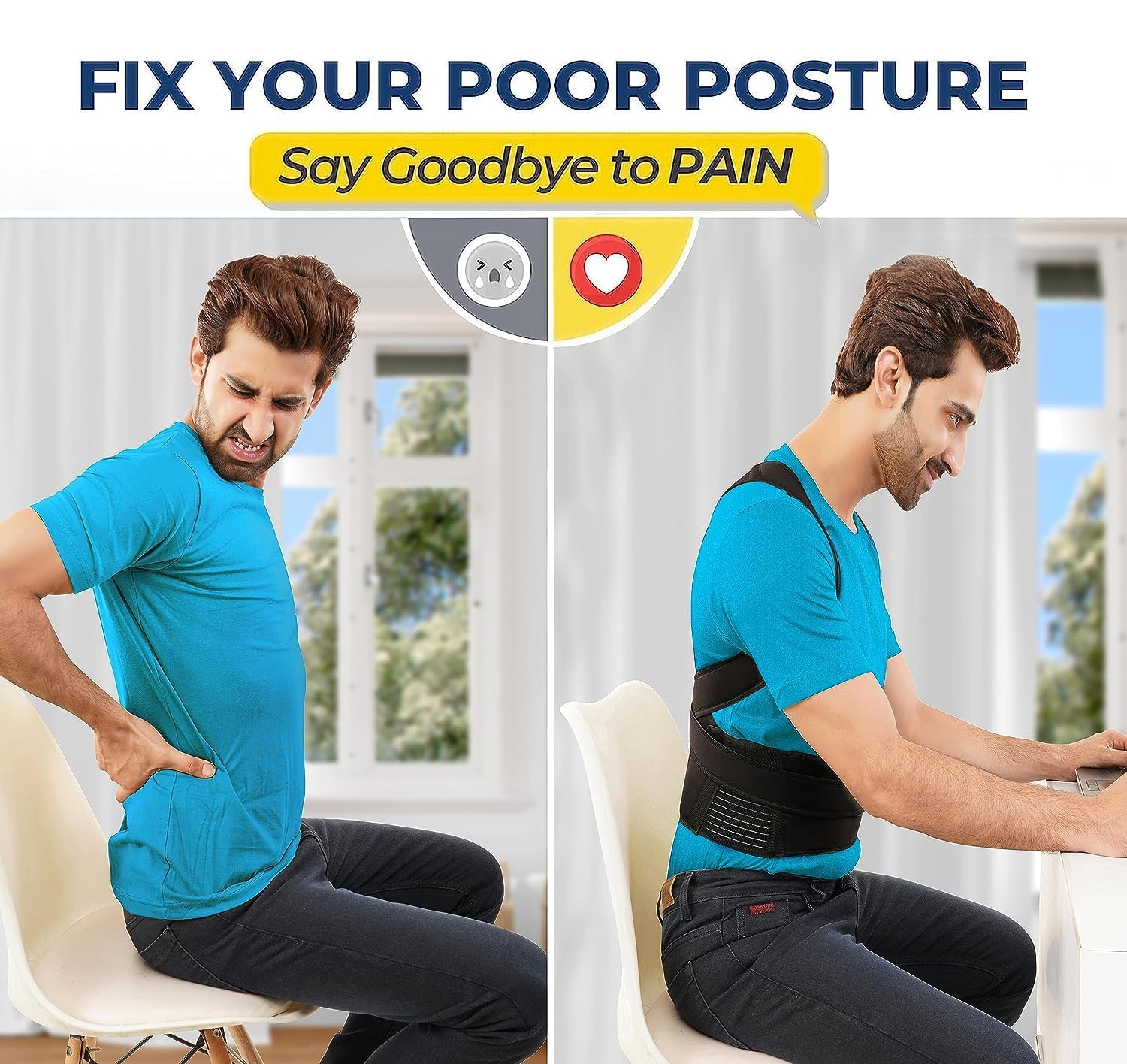 DOLTAS Posture Corrector for Men & Women – Adjustable Back Brace with Lumbar Support, Shoulder Support & Waist Belt for Pain Relief & Better Posture - Image 6 thumbnail