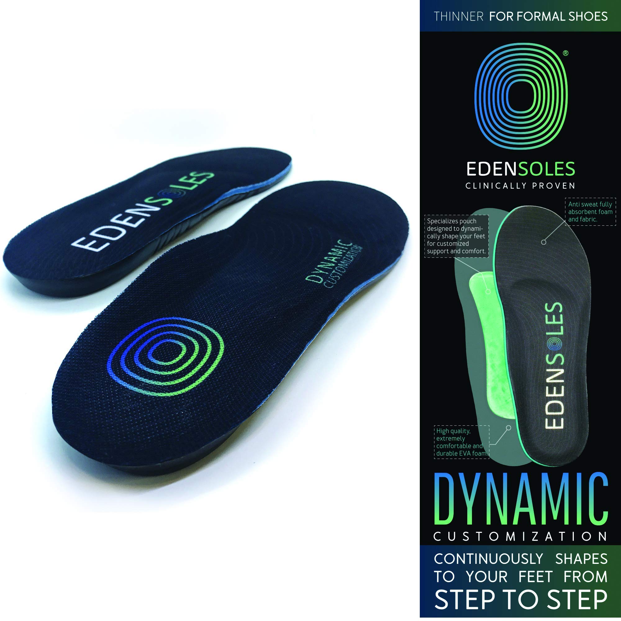 Orthotics Formal Insoles |Shape to Your Feet, Comfort, Arch Support, Plantar Fasciitis | More Medium - (Men 8-10.5 / Women 9.5-12)