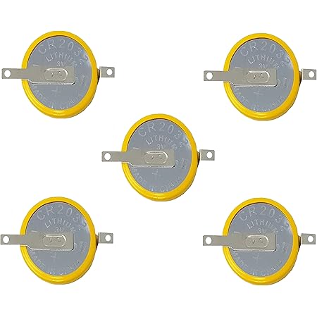 PKCELL 5 x F2-CMOS Batterie/Battery BIOS BR / CR2032-1F2 mit Lötfahne 3V für PC EINWEG v