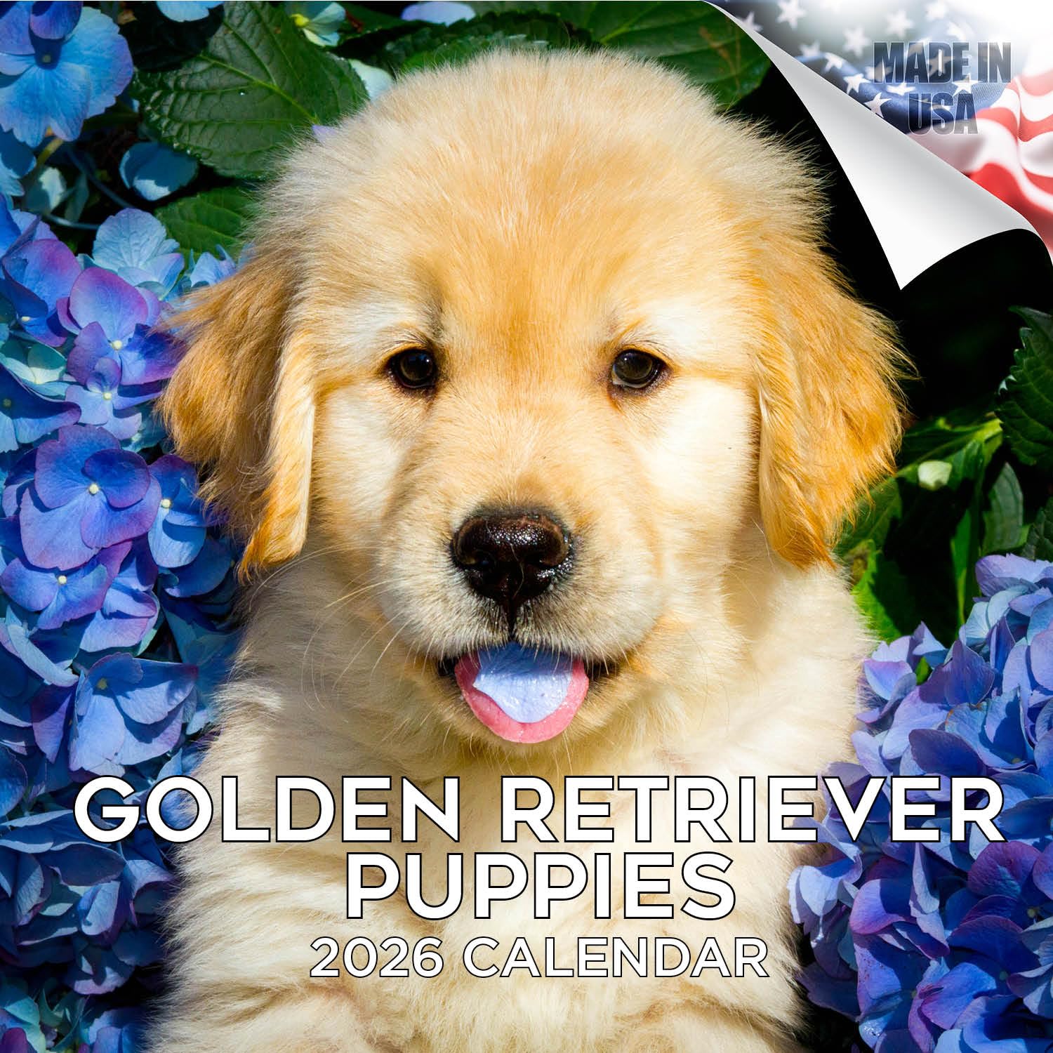 2025 2026 Golden Retriever Pups Calendar - Dog Breed Monthly Wall Calendar - 12" x 24" Open - Thick No-Bleed Paper - Giftable - Academic Teacher's Planner Calendar Organizing & Planning - Made in USA