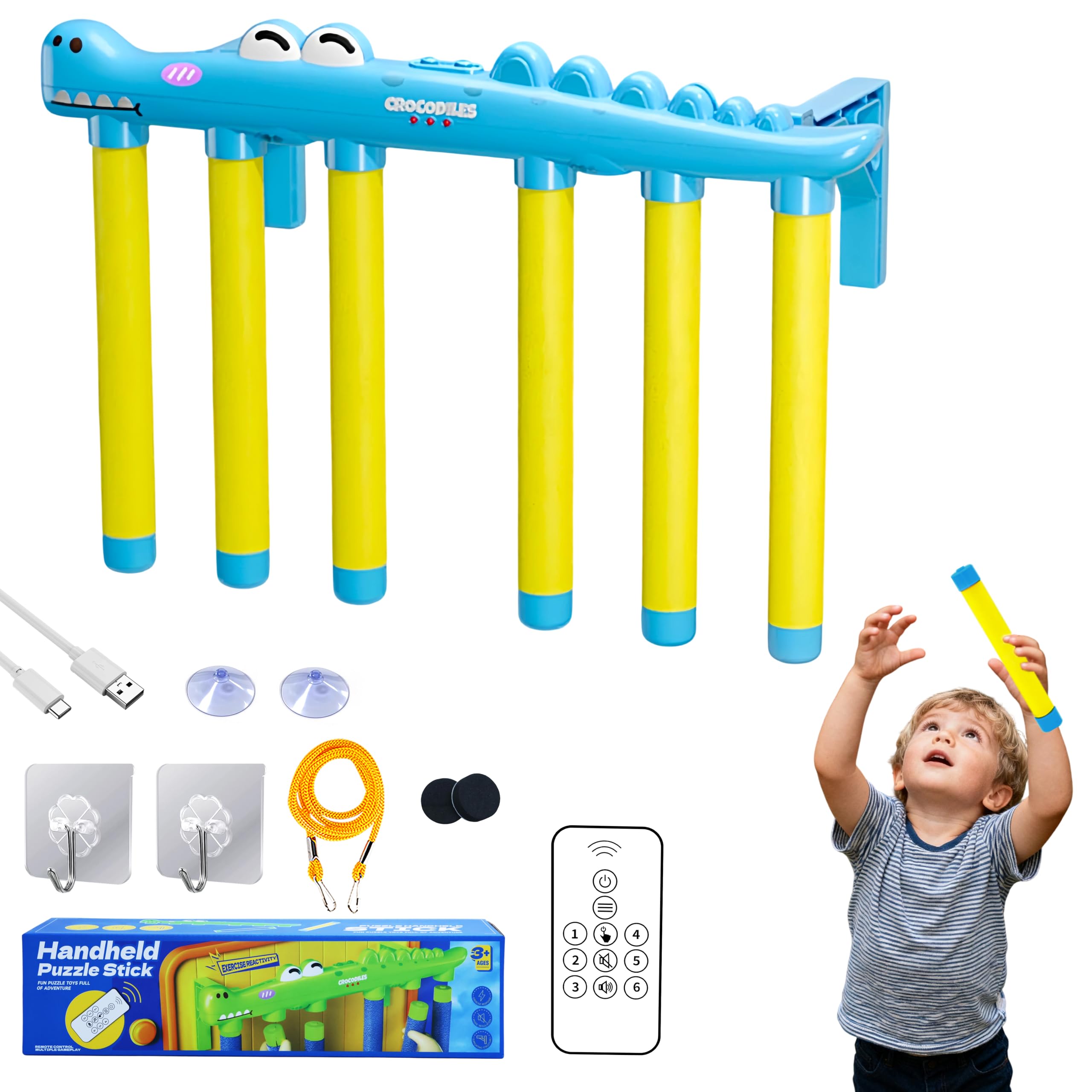 KEGOZ Catching Sticks Game, Drop Sticks Game with 3-Speed Remote Control, Hand Speed Challenge Games for Solo/Dual Play
