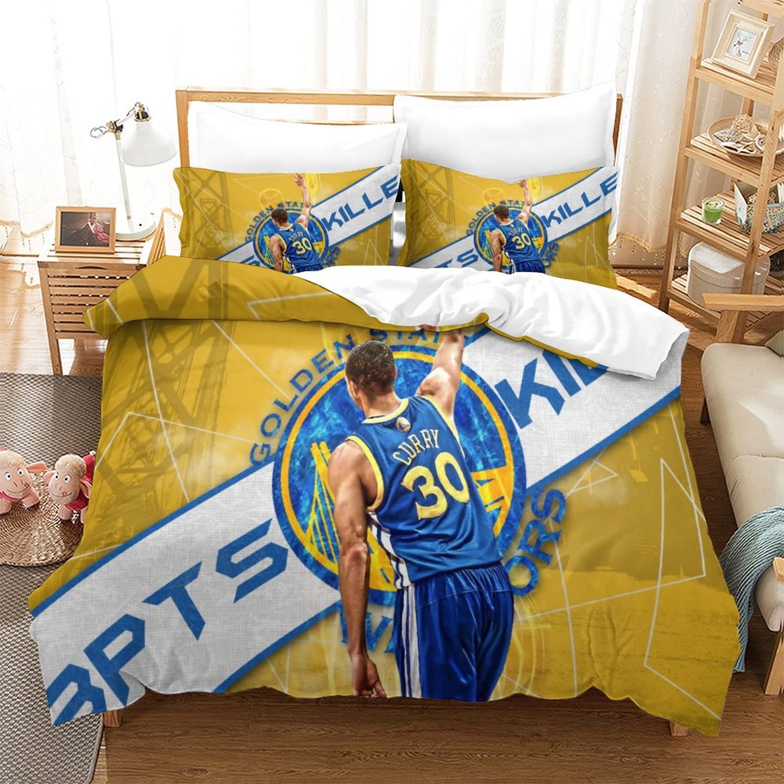EENYAA 3D Stephen Curry Duvet Covered Microfiber Duvet Cover Zipper Closed  Child Teen Adult Bedding Set Quilt Cover Comforter Cover Double（200x200cm）  : Amazon.co.uk: Home u0026 Kitchen