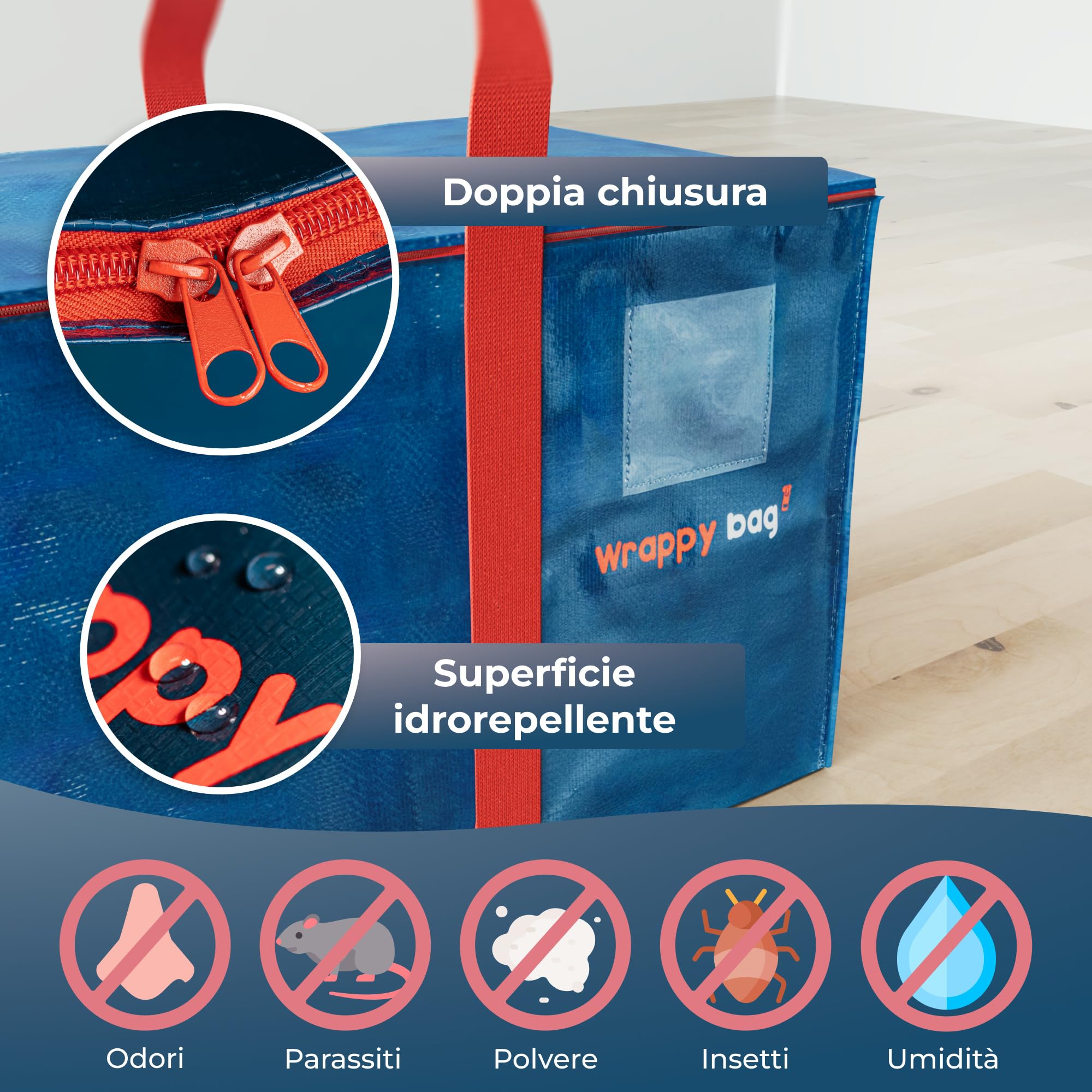 Wrappybag Borse Trasloco Resistenti - Borsone Grande XXL, Sacchi Trasloco
