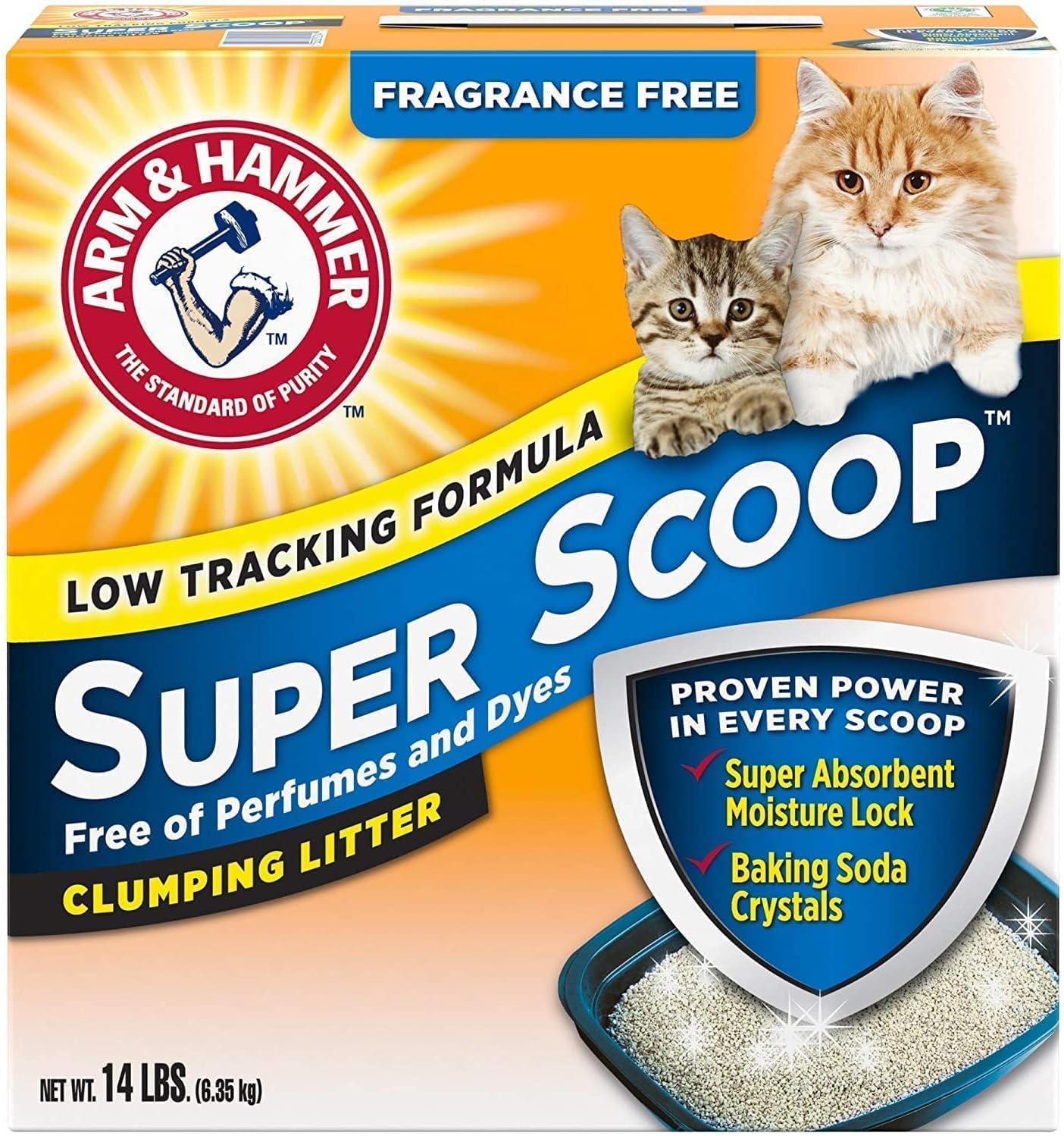 Arm & Hammer Super Scoop Clumping Litter, Fragrance Free 14lb Pet Supplies