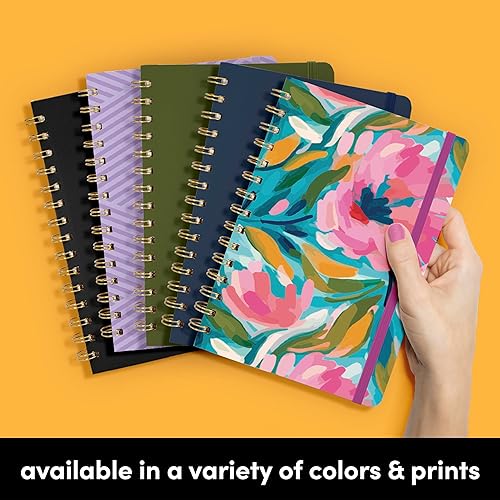 Miniatura 7 de PAPERAGE Cuaderno de diario en espiral forrado (pintado floral), 160 páginas, tamaño mediano de 5.5 x 8 pulgadas, papel grueso de 3.53 ozm, tapa