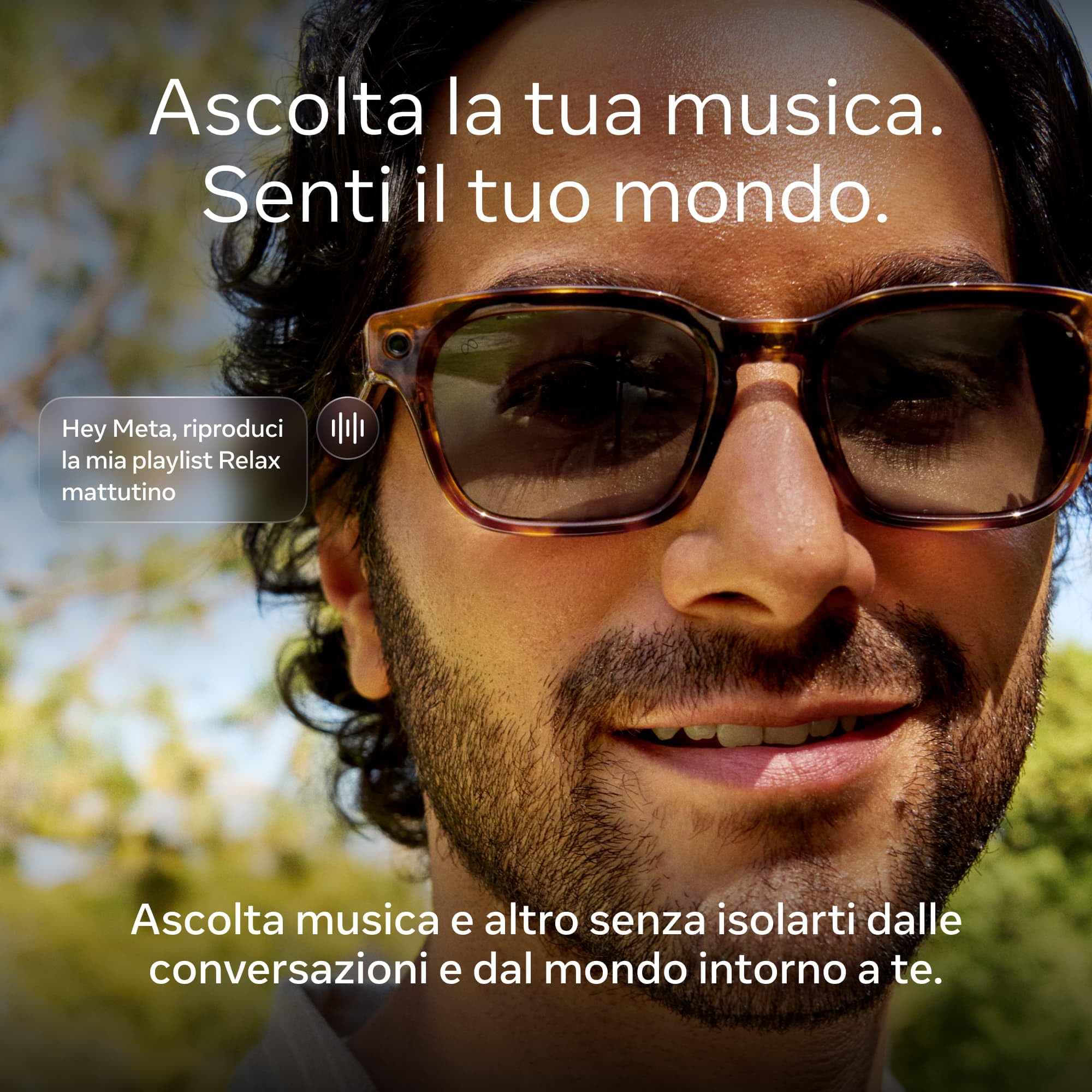 Meta Adventurer Large Nero classico | AI glasses unisex, Fotocamera da 12 MP, Traduzione in tempo reale — Risoluzione 3K HD — Oltre 8 ore di autonomia — Varie misure — Lenti marroni